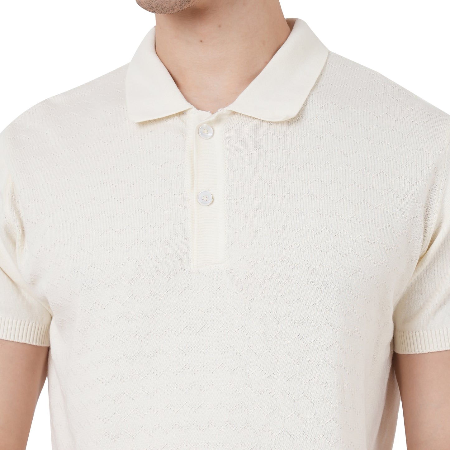 Men Button Polo Neck Pure Cotton