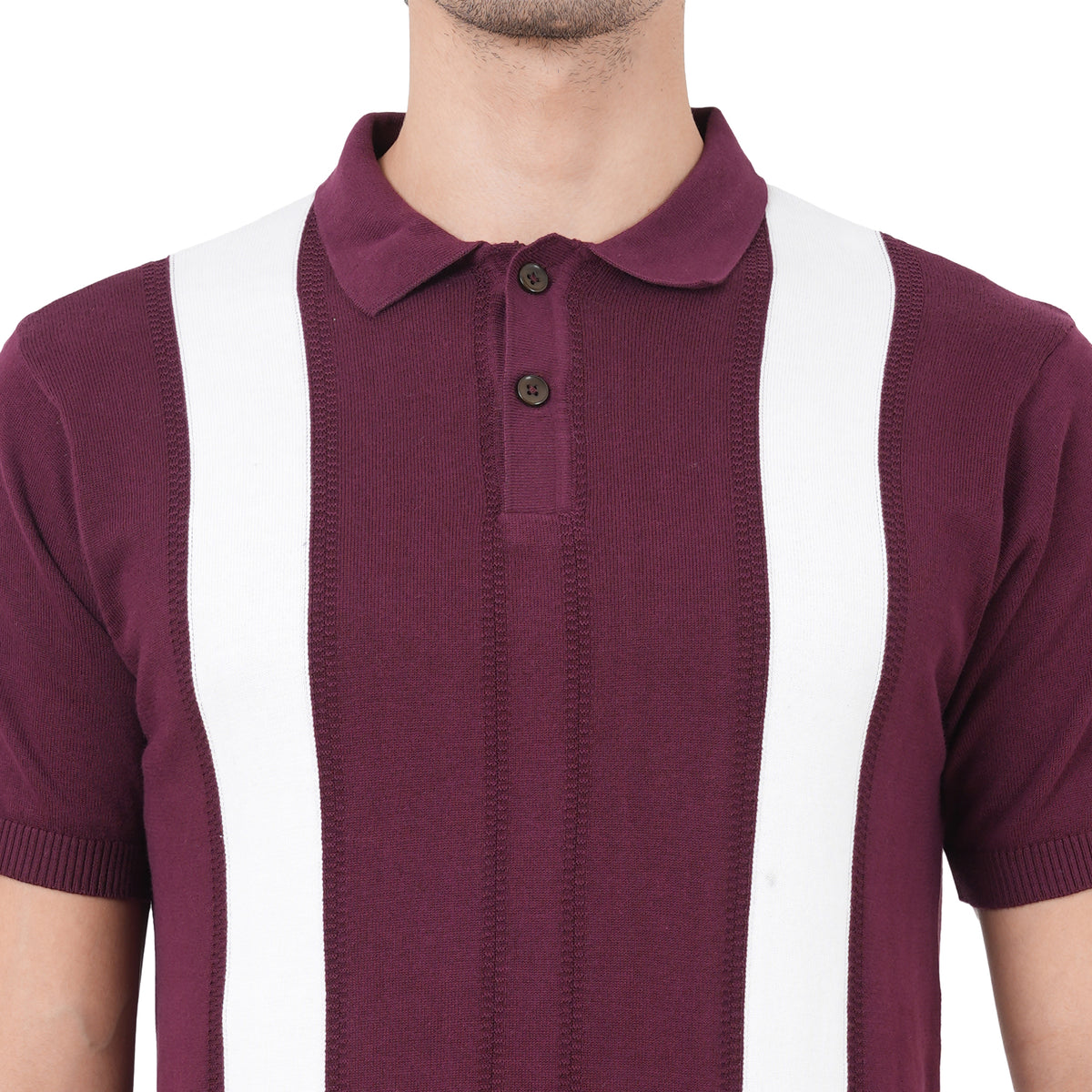 Men Button Polo Neck Pure Cotton