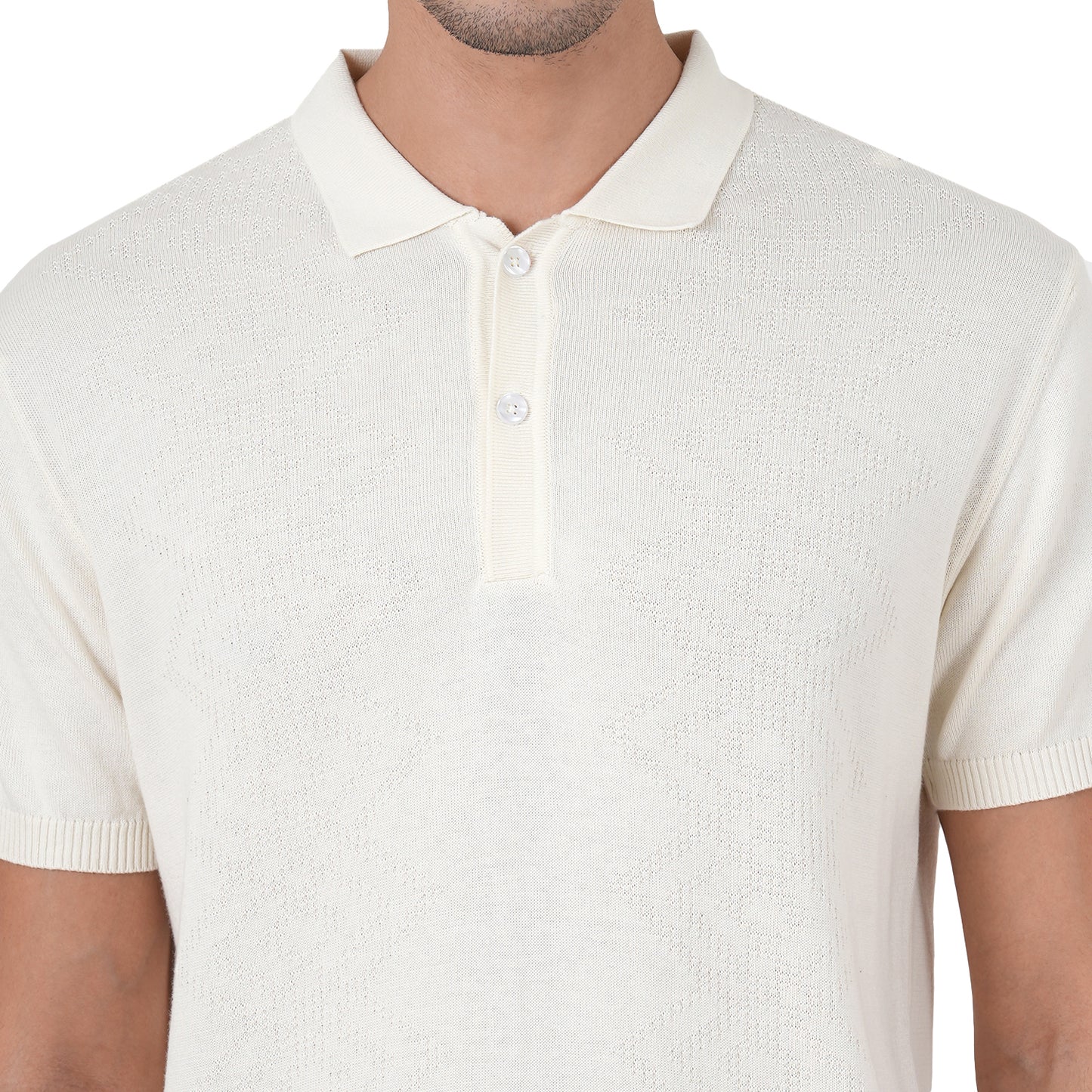 Men Button Polo Neck Pure Cotton