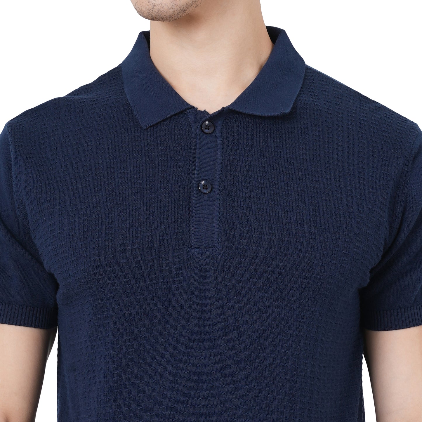 Men Button Polo Neck Pure Cotton