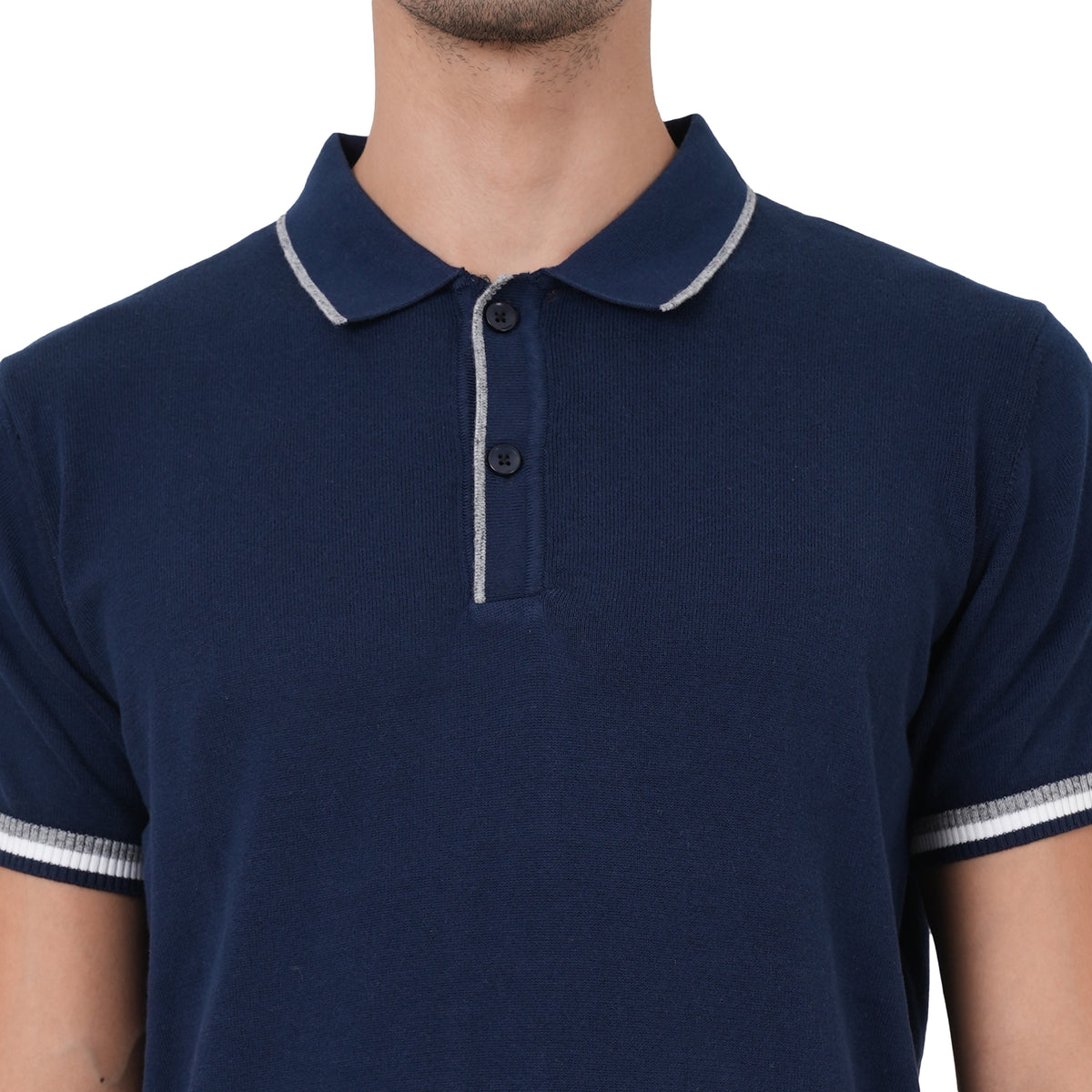 Men Button Polo Neck Pure Cotton