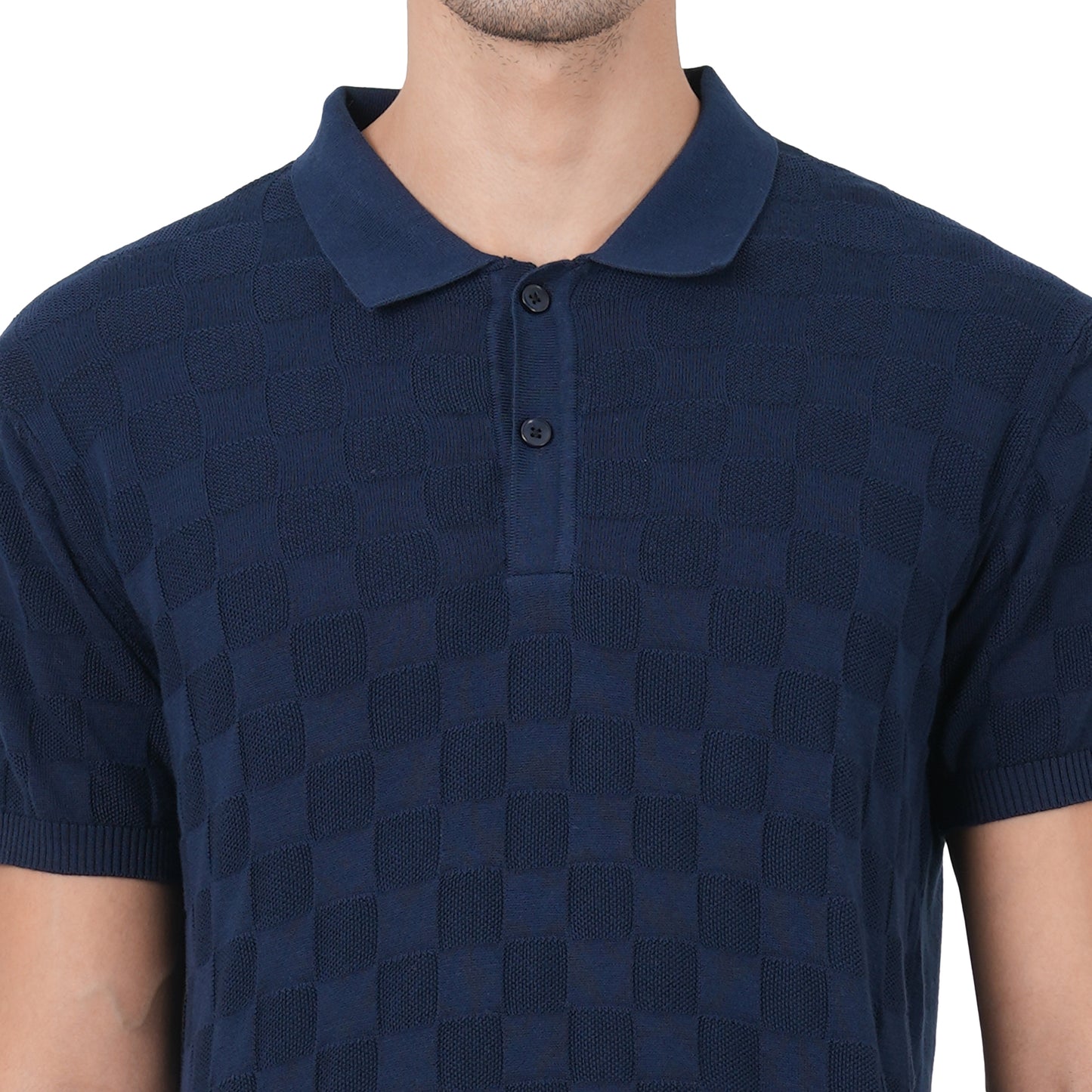 Men Button Polo Neck Pure Cotton