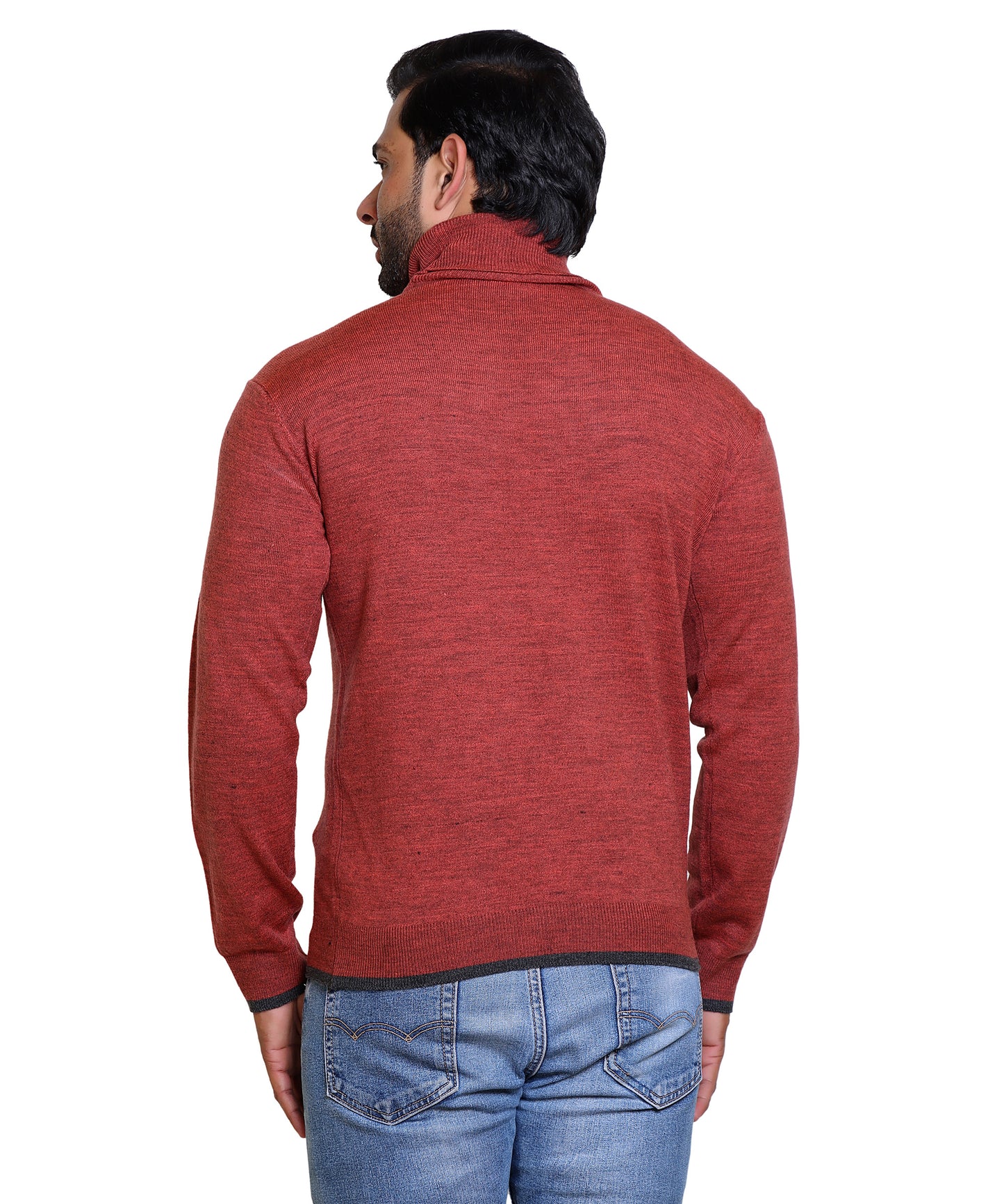 Men's Highneck Rust Sweater