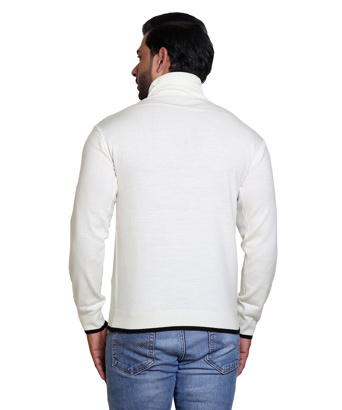 Men's Highneck White Sweater