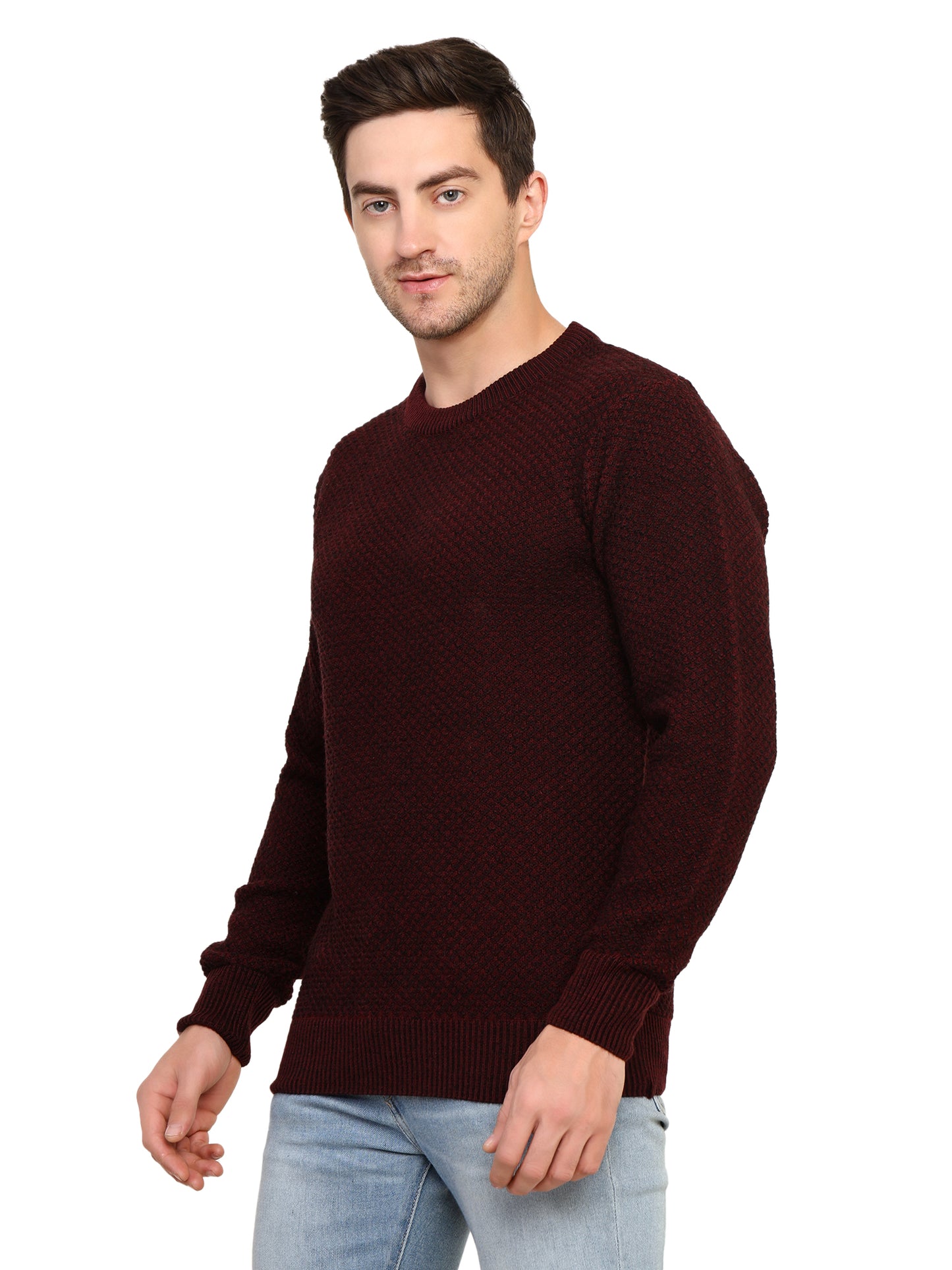 Men's Sweater Maroon Colour Full Slv