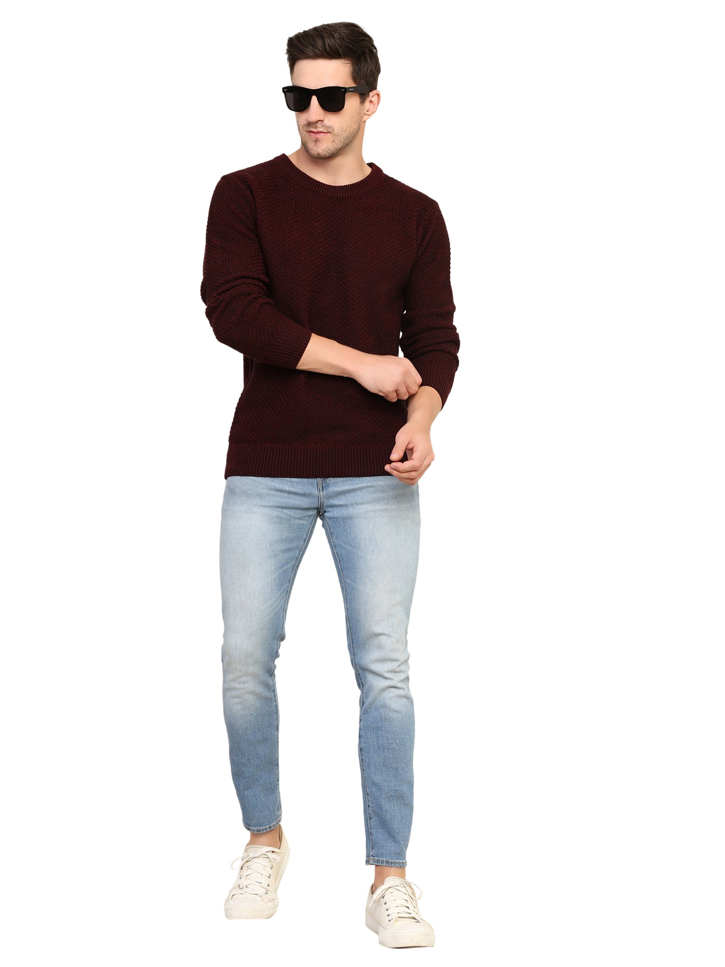 Men's Sweater Maroon Colour Full Slv