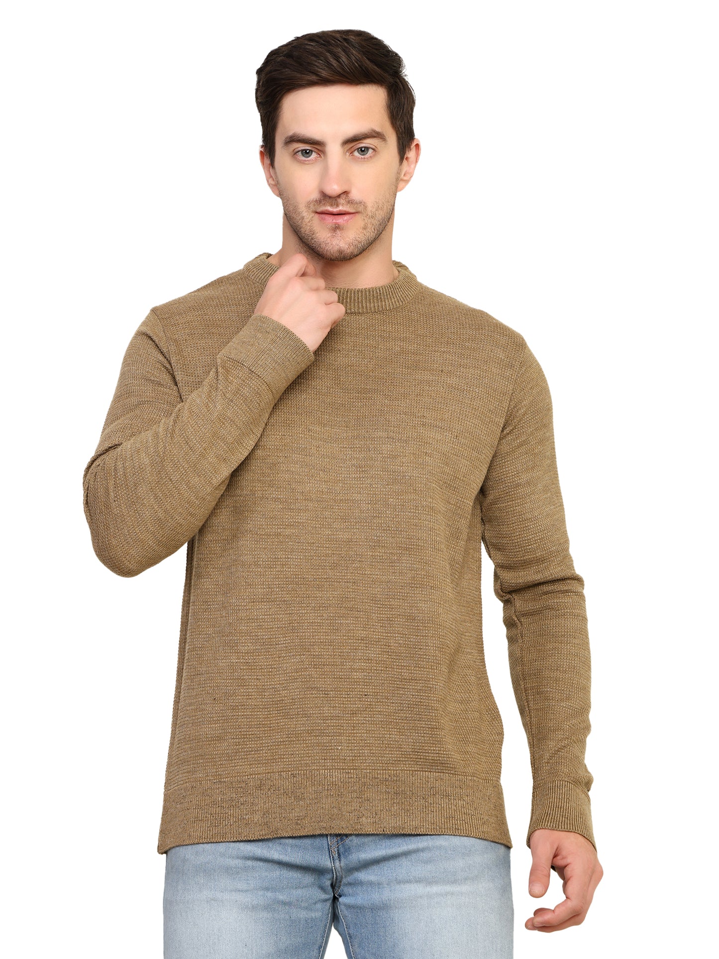 Men's Sweater Khakhi Colour Full SLV