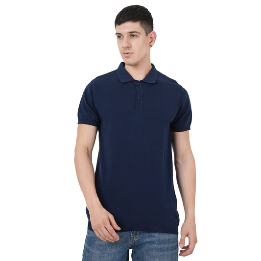 Men Button Polo Neck Pure Cotton