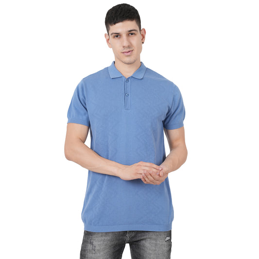 Men Button Polo Neck Pure Cotton