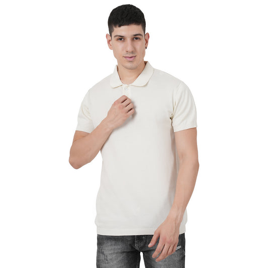 Men Button Polo Neck Pure Cotton