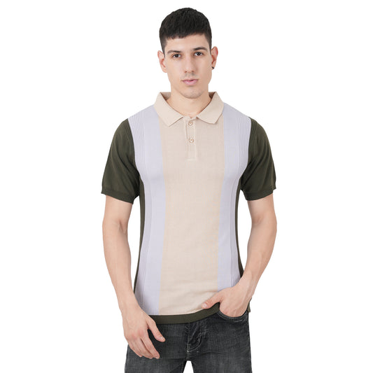 Men Button Polo Neck Pure Cotton