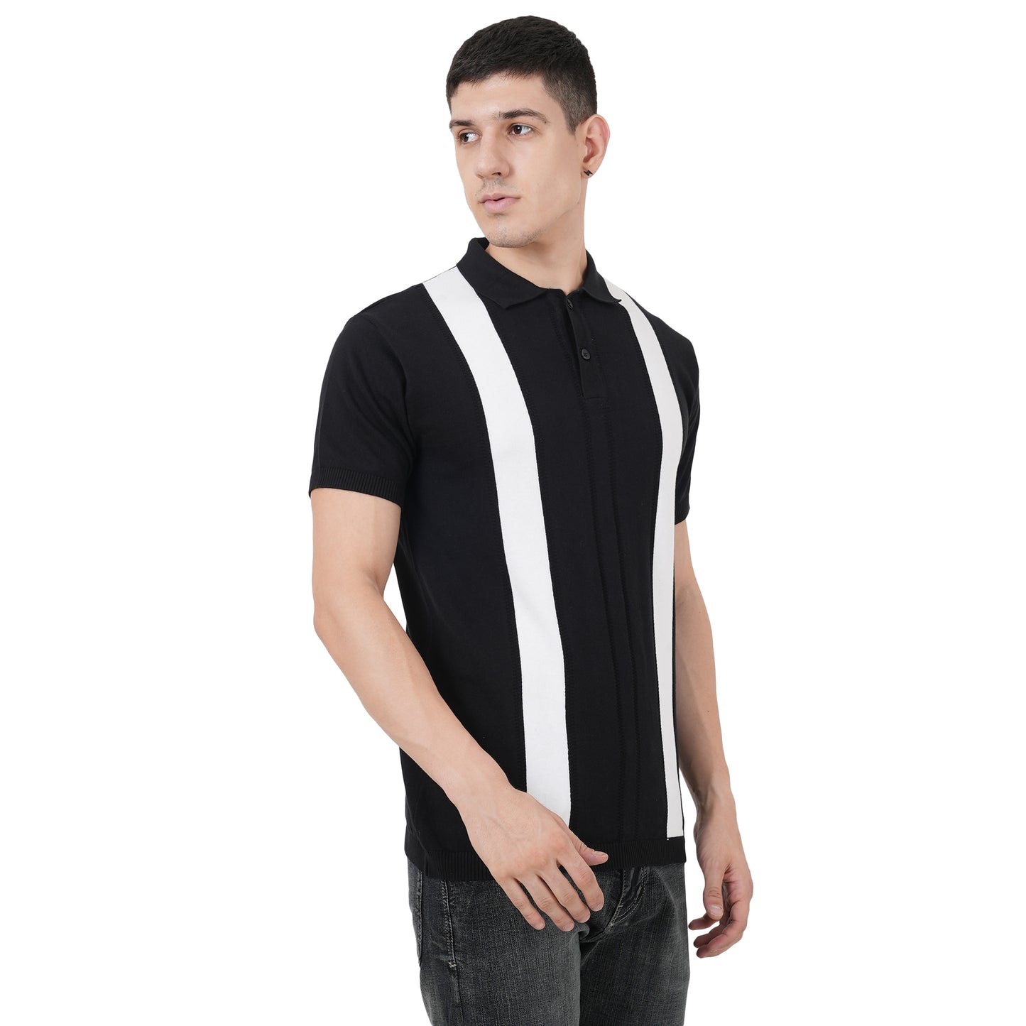 Men Button Polo Neck Pure Cotton