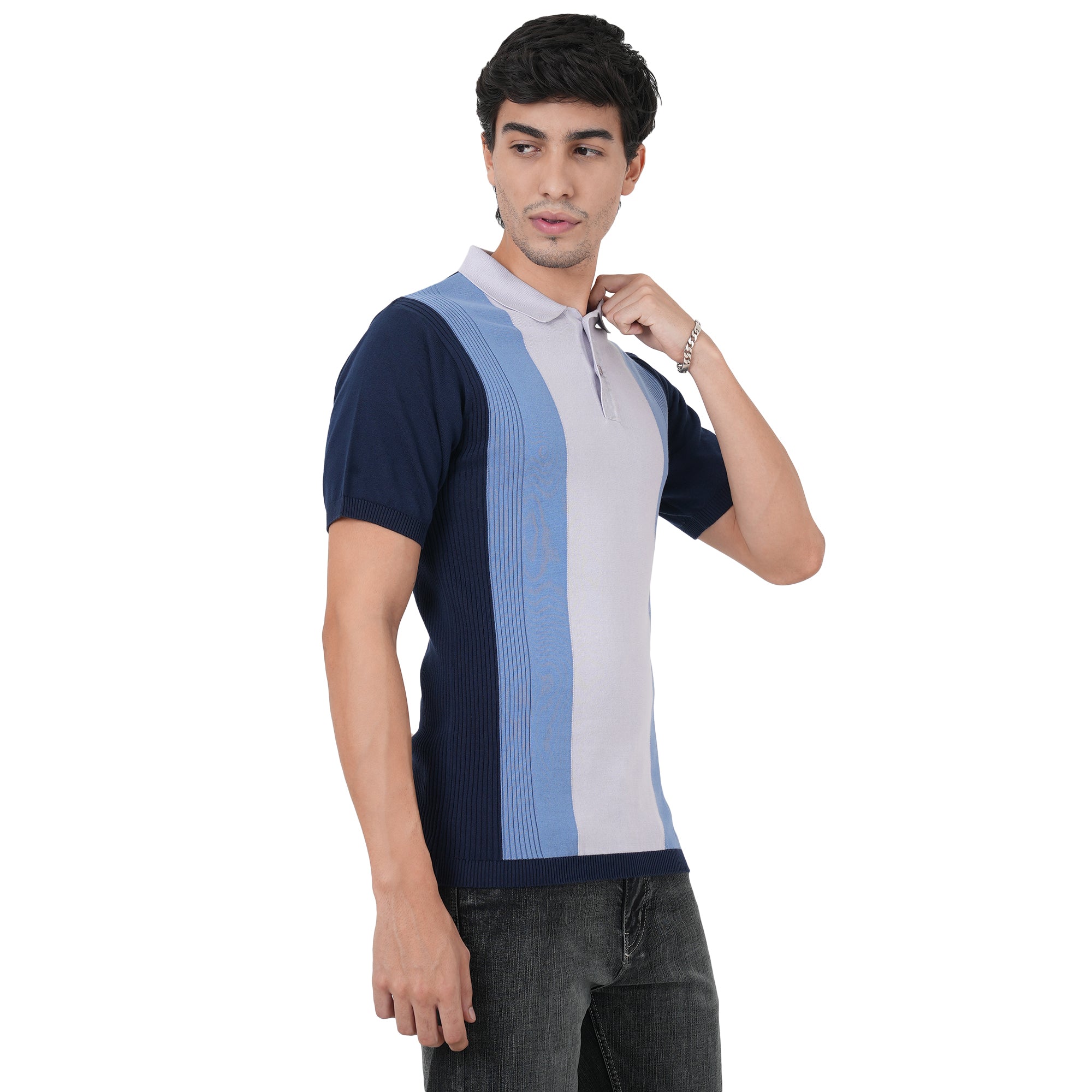 Men Button Polo Neck Pure Cotton