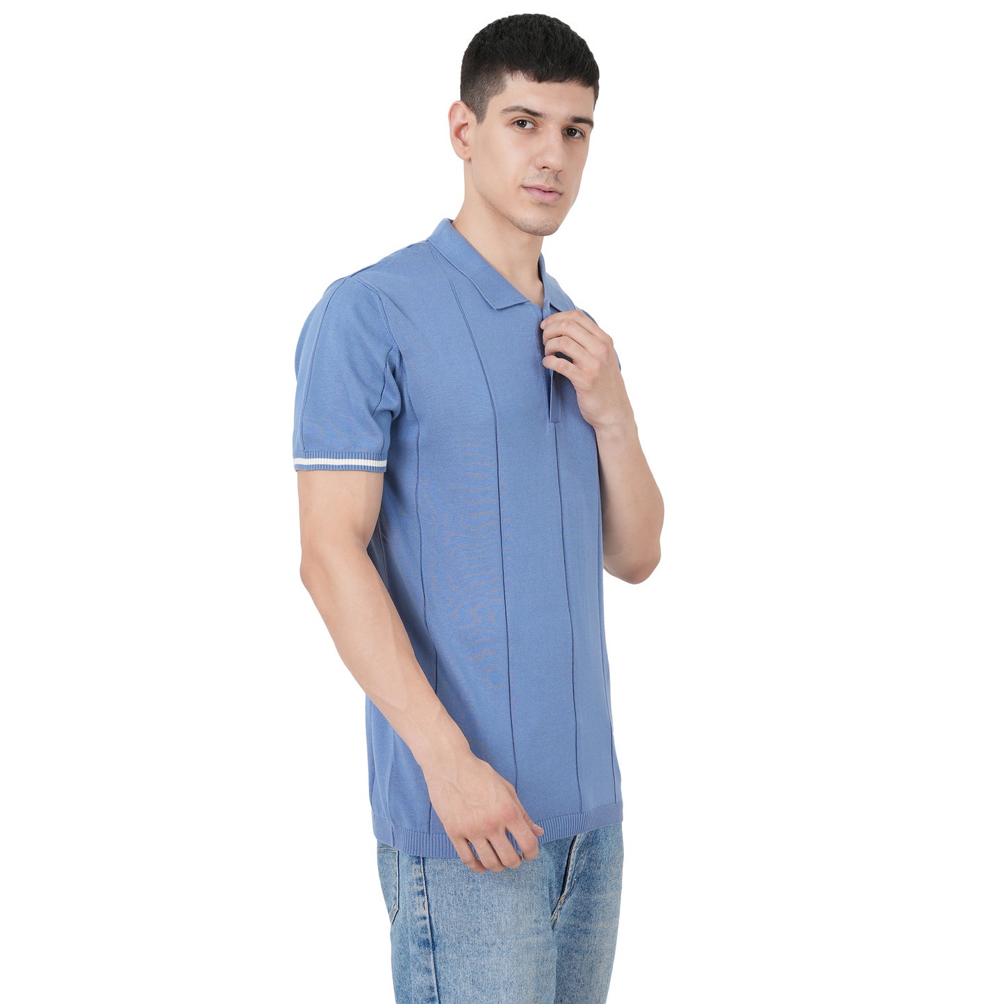 Men Button Polo Neck Pure Cotton