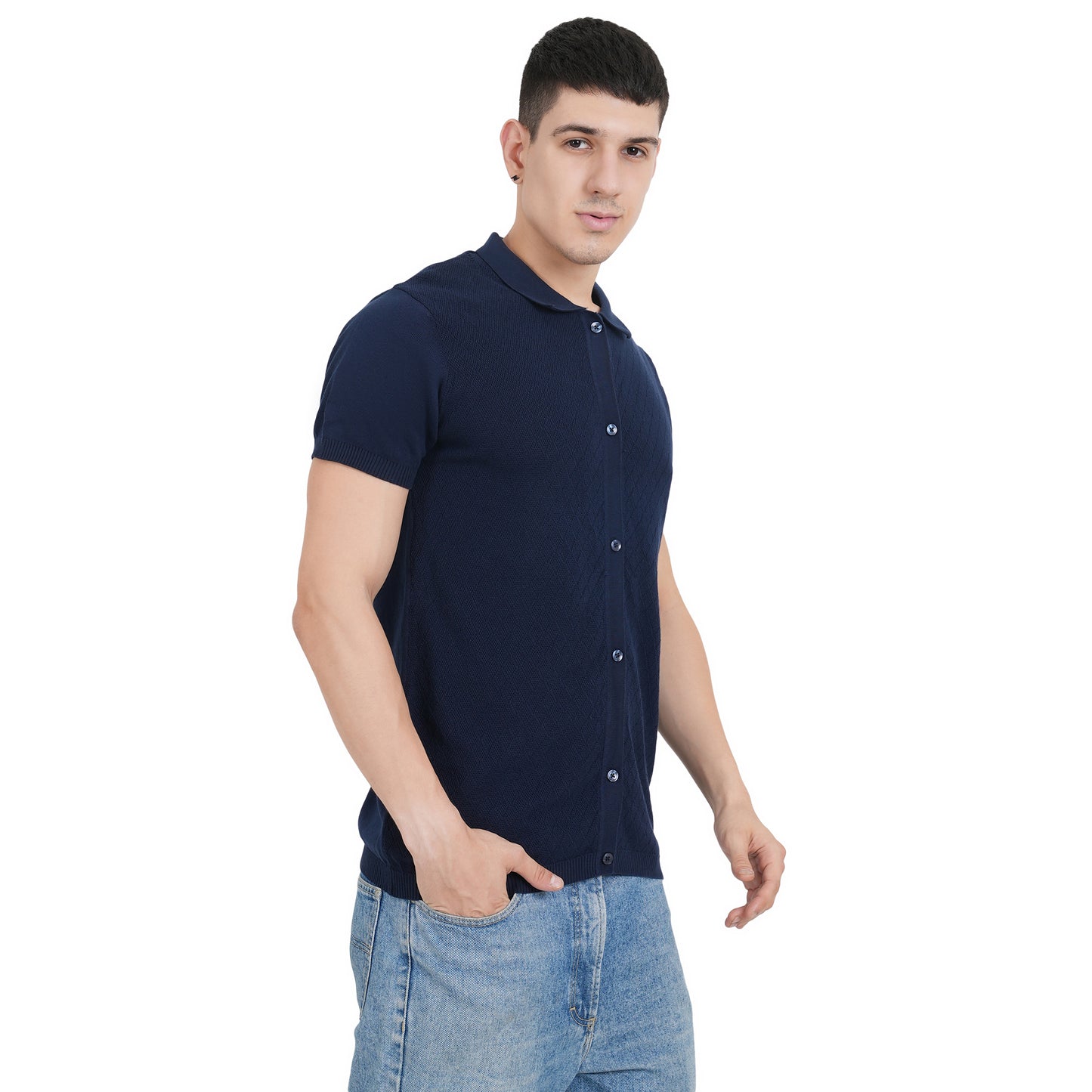 Men Polo Neck Half SLV Shirt