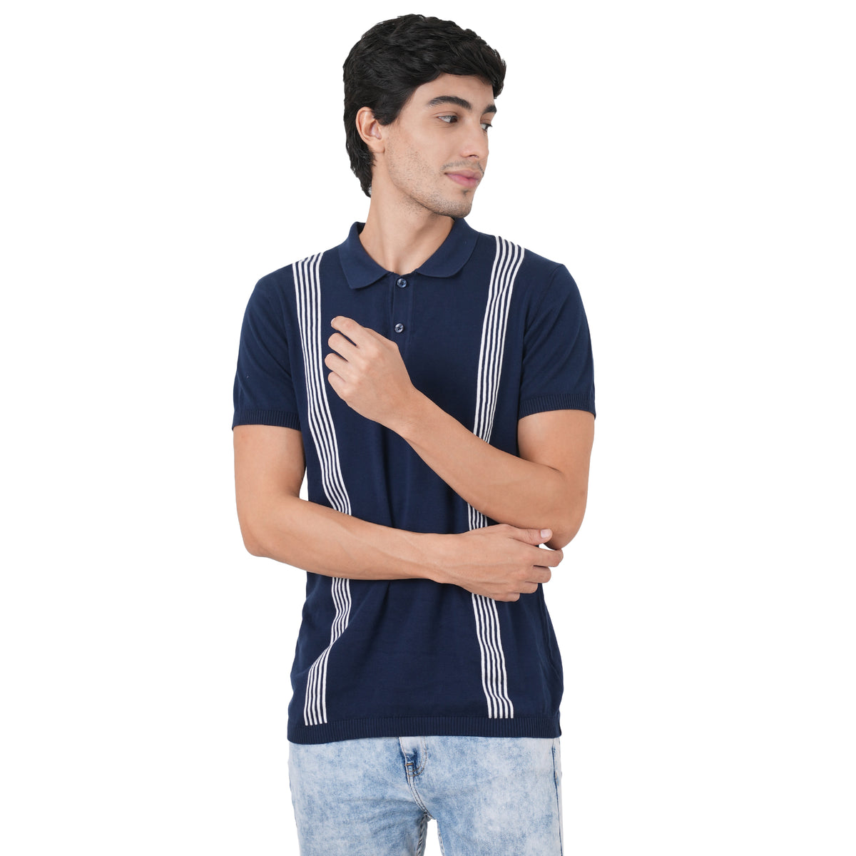 Men Button Polo Neck Pure Cotton