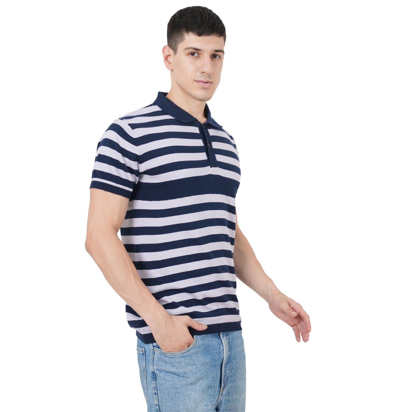Men Button Polo Neck Pure Cotton