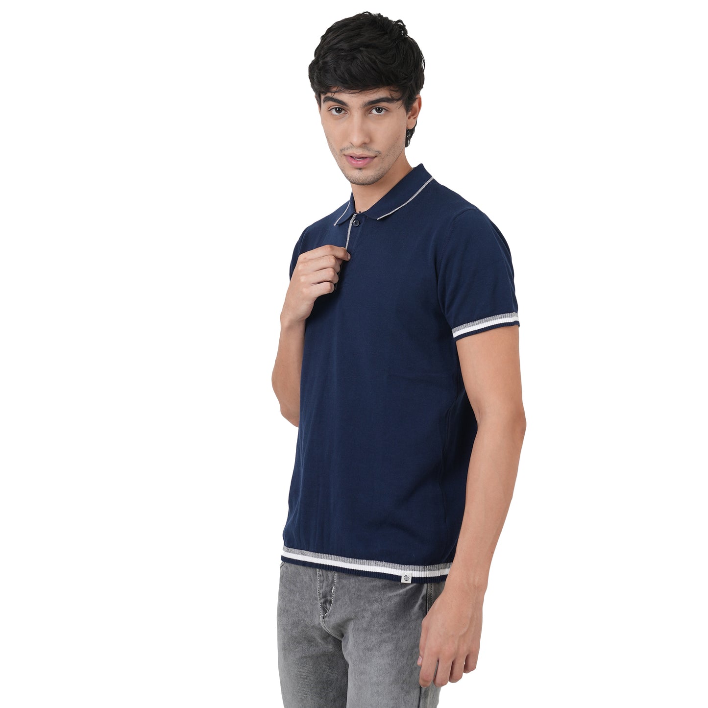 Men Button Polo Neck Pure Cotton