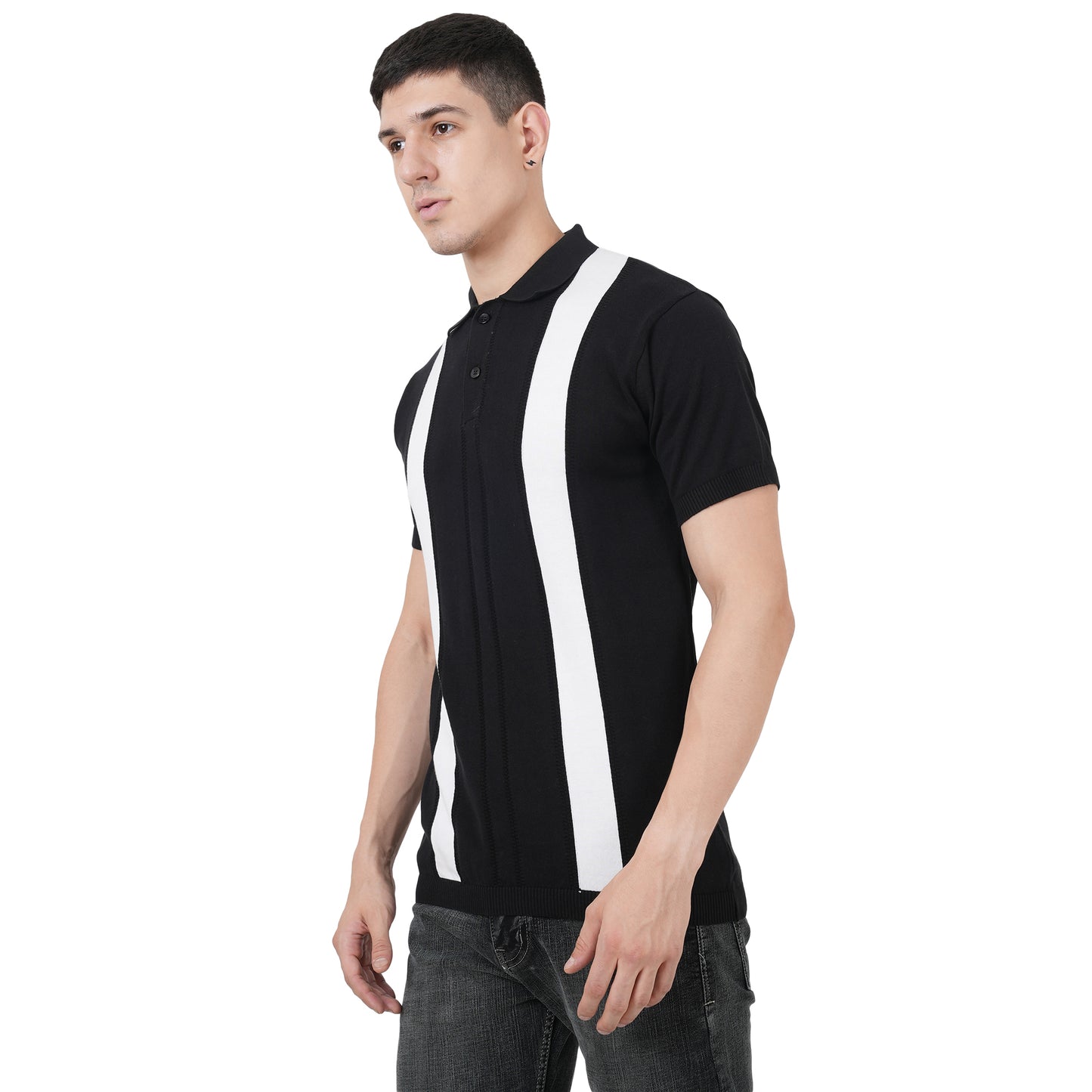 Men Button Polo Neck Pure Cotton