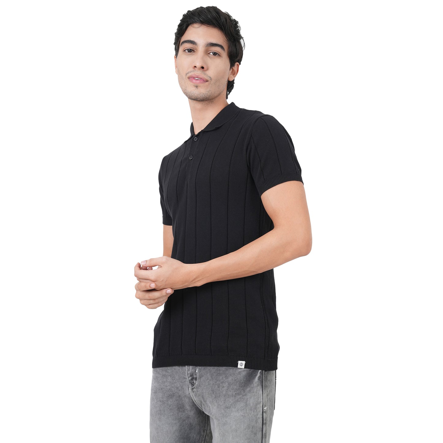 Men Button Polo Neck Pure Cotton