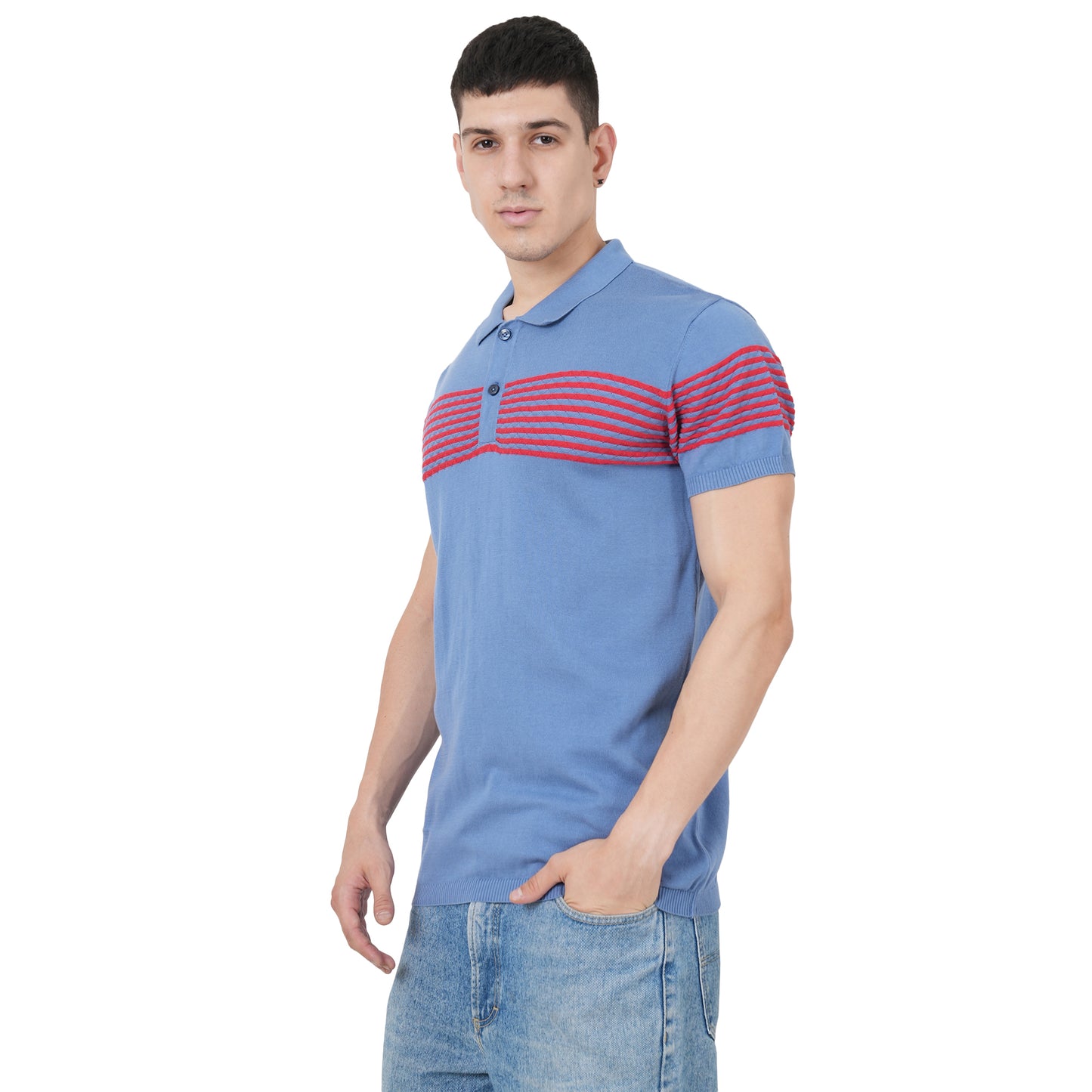 Men Button Polo Neck Pure Cotton