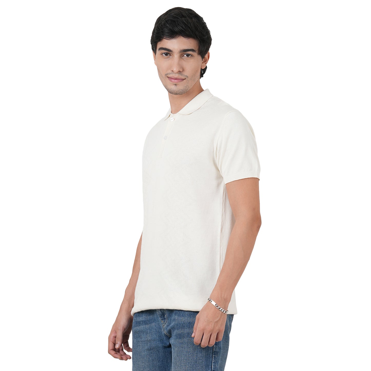 Men Button Polo Neck Pure Cotton