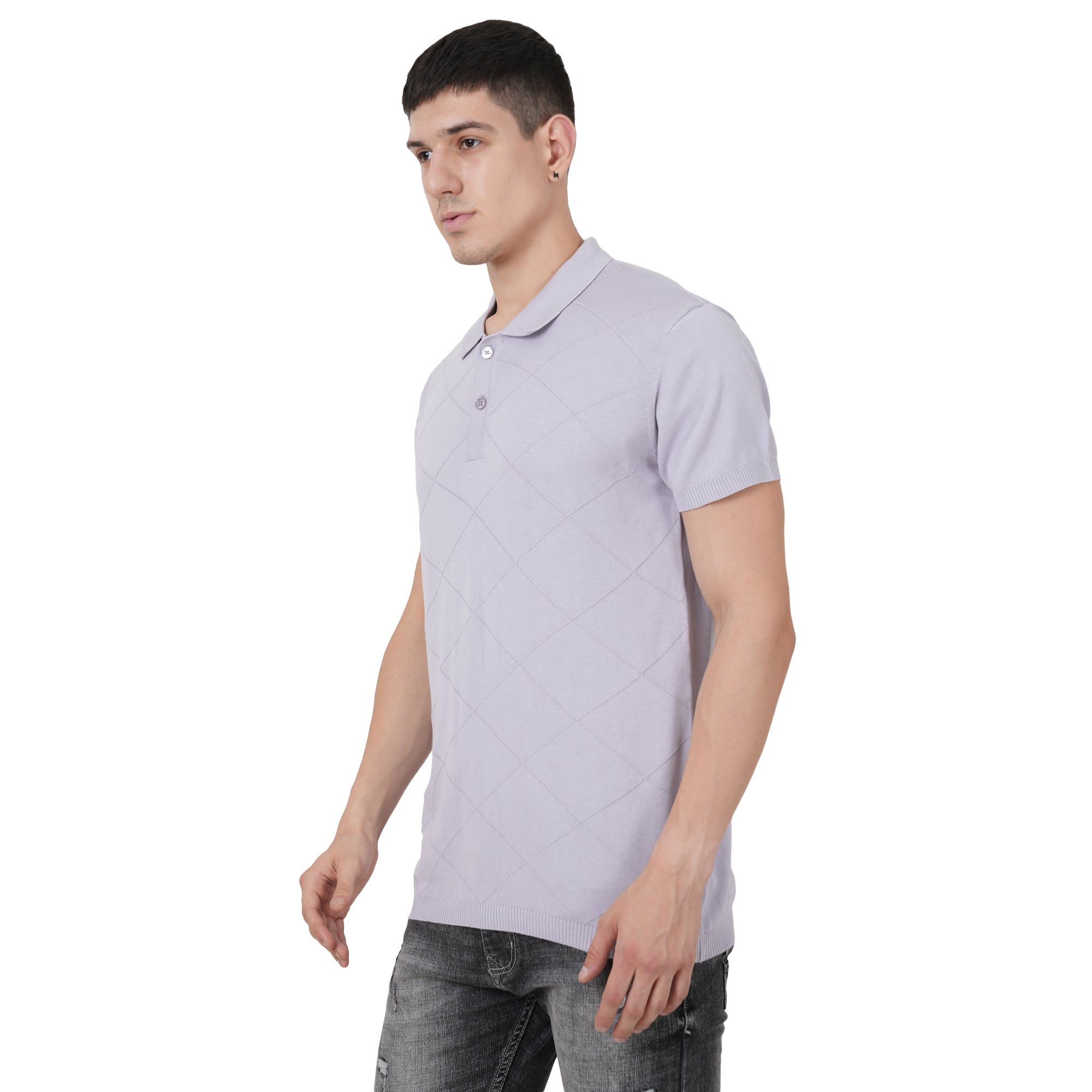 Men Button Polo Neck Pure Cotton