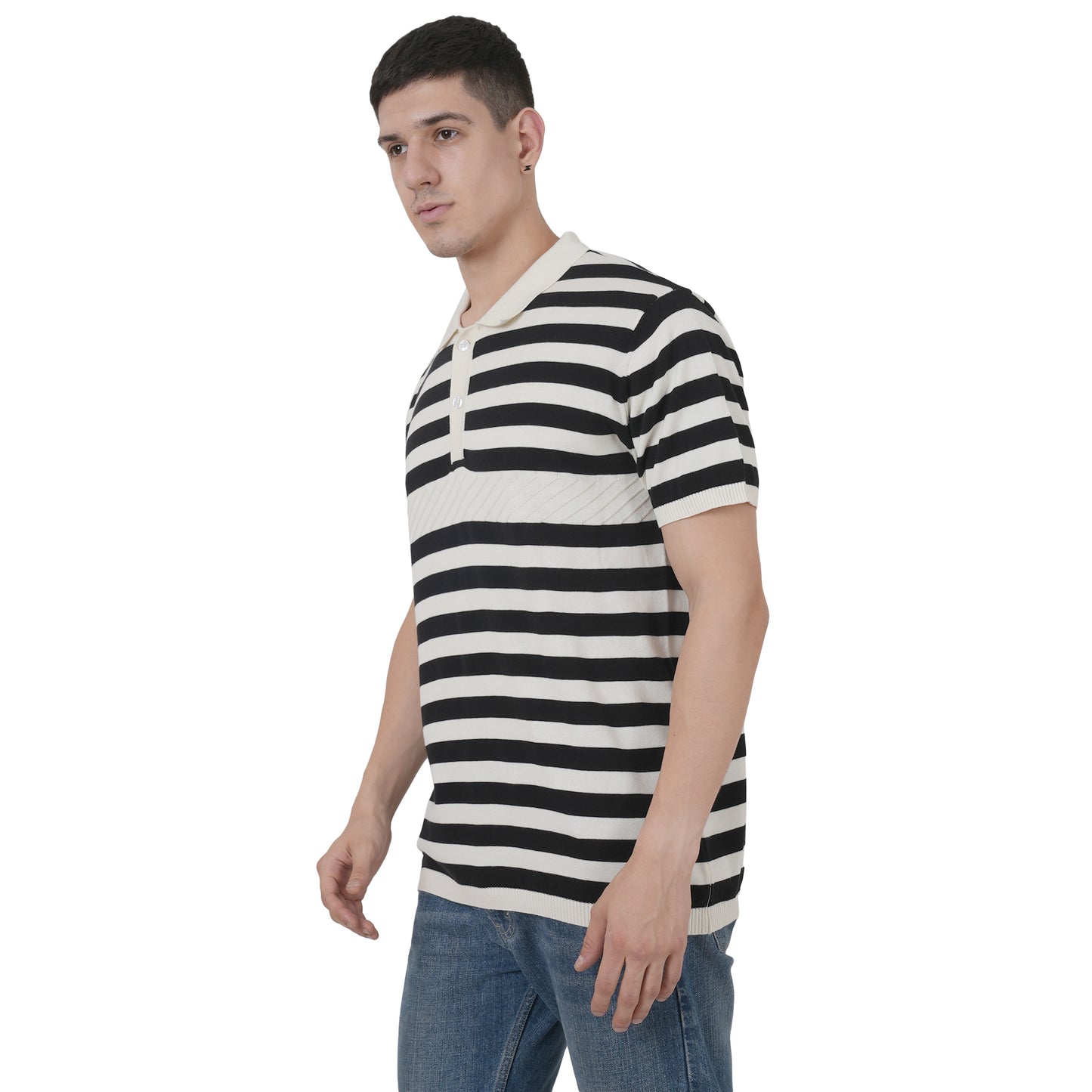 Men Button Polo Neck Pure Cotton