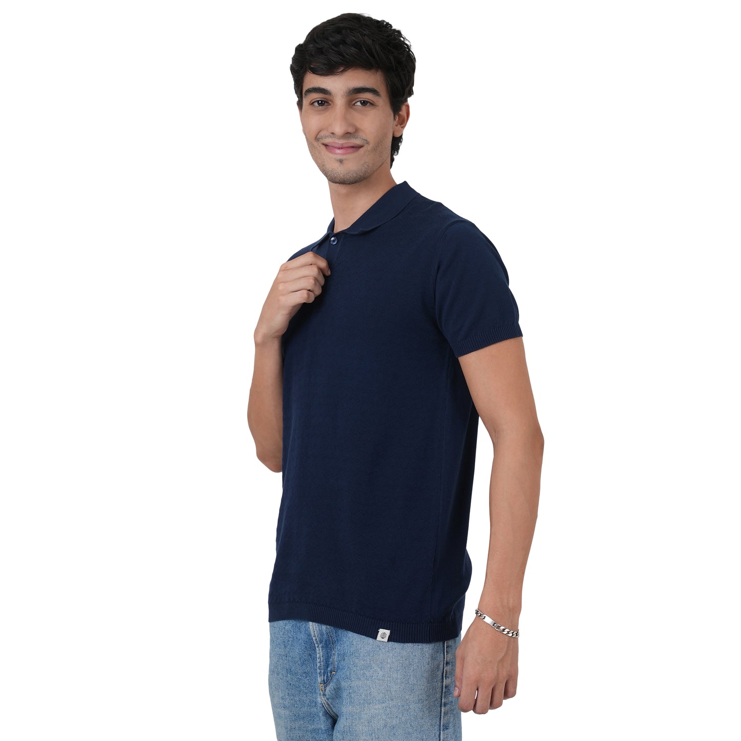Men Button Polo Neck Pure Cotton