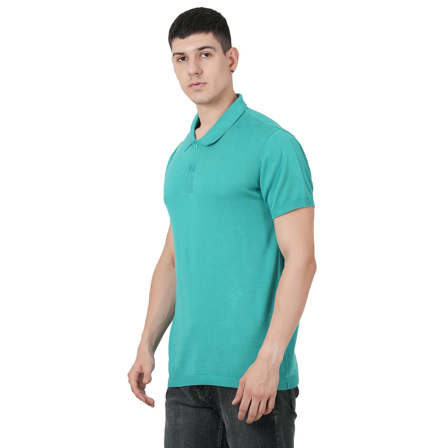 Men Button Polo Neck Pure Cotton