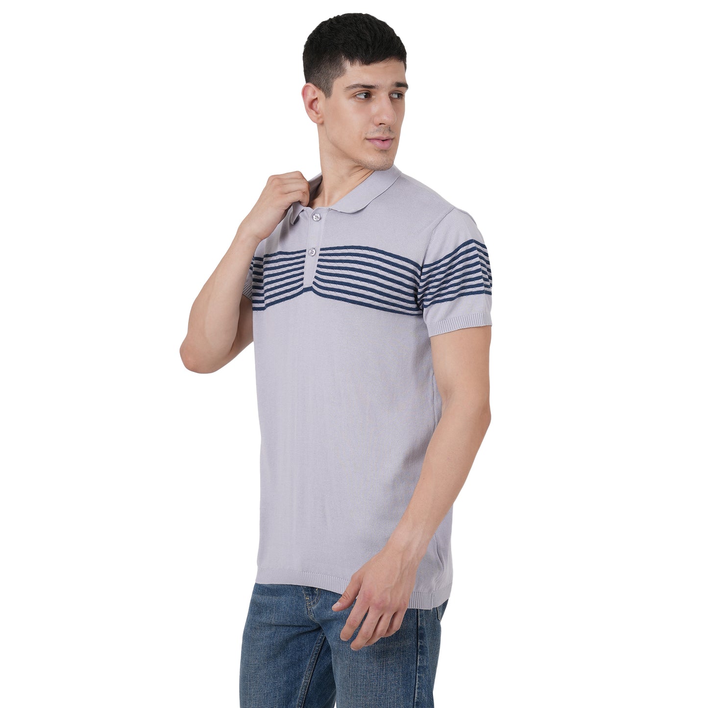 Men Button Polo Neck Pure Cotton
