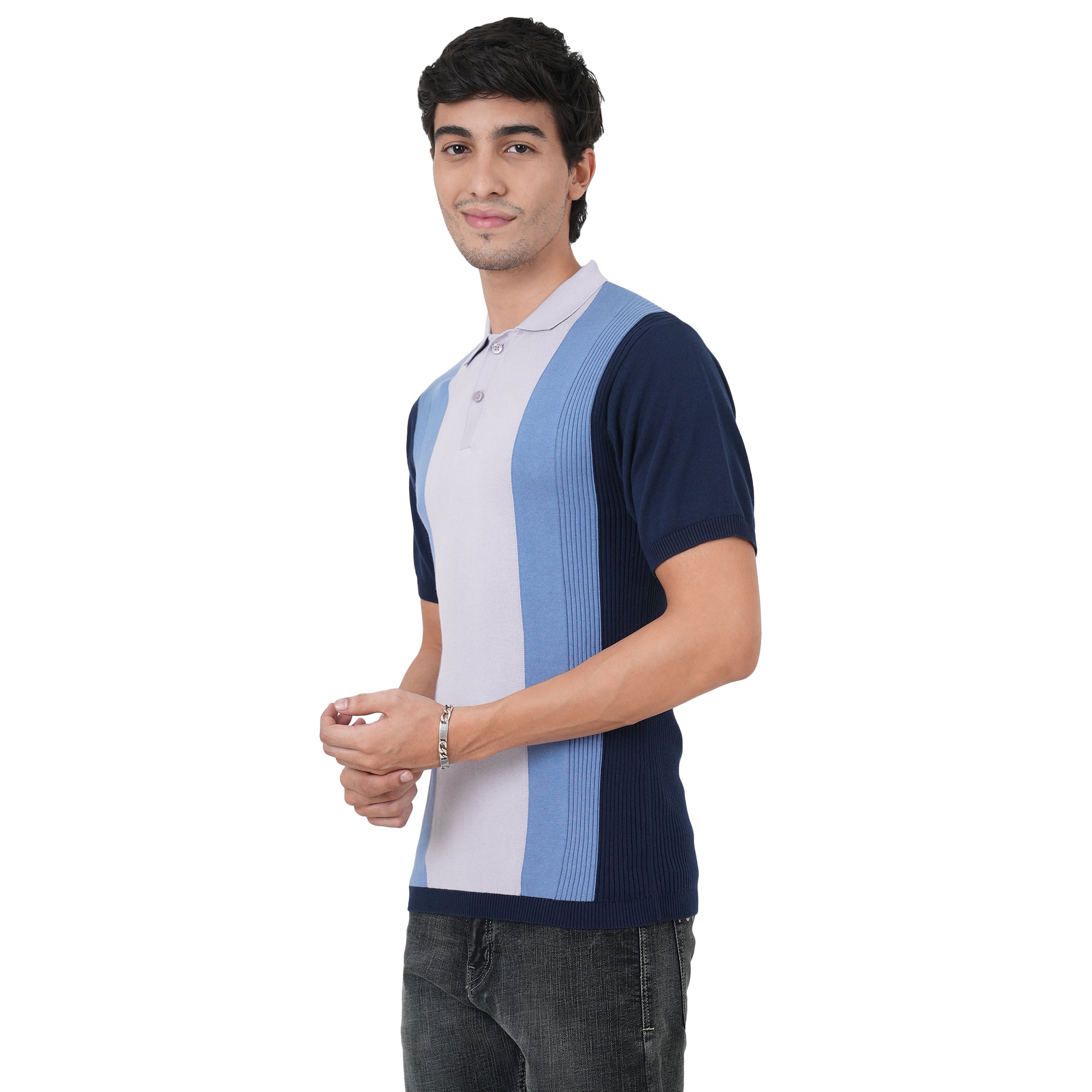 Men Button Polo Neck Pure Cotton