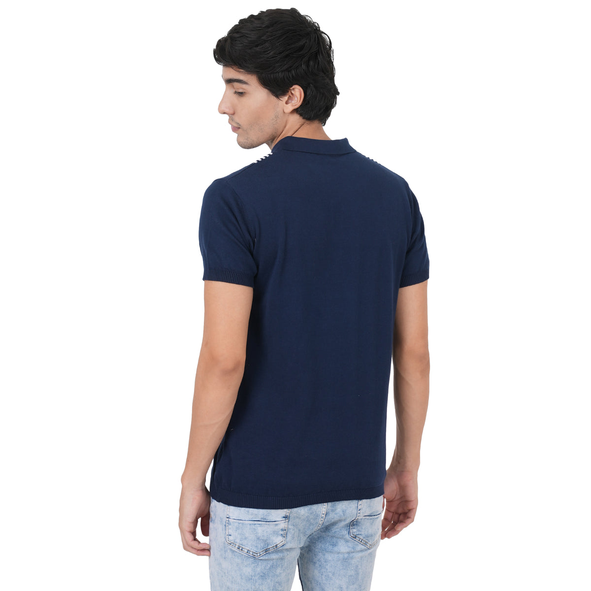 Men Button Polo Neck Pure Cotton