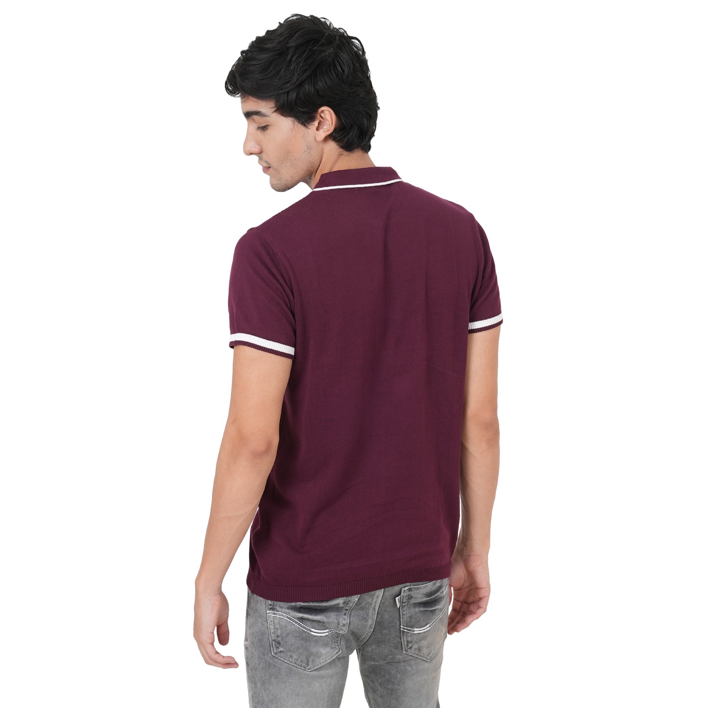 Men Button Polo Neck Pure Cotton