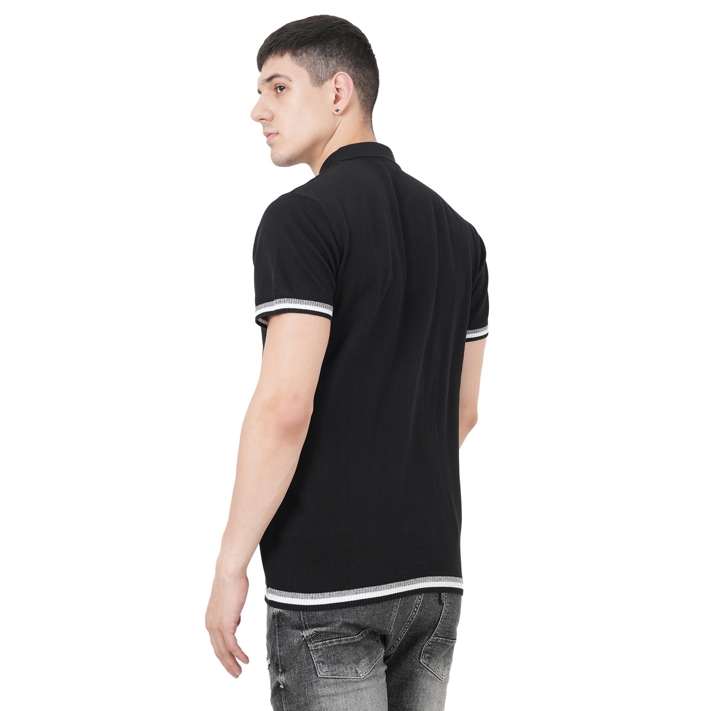 Men Button Polo Neck Pure Cotton