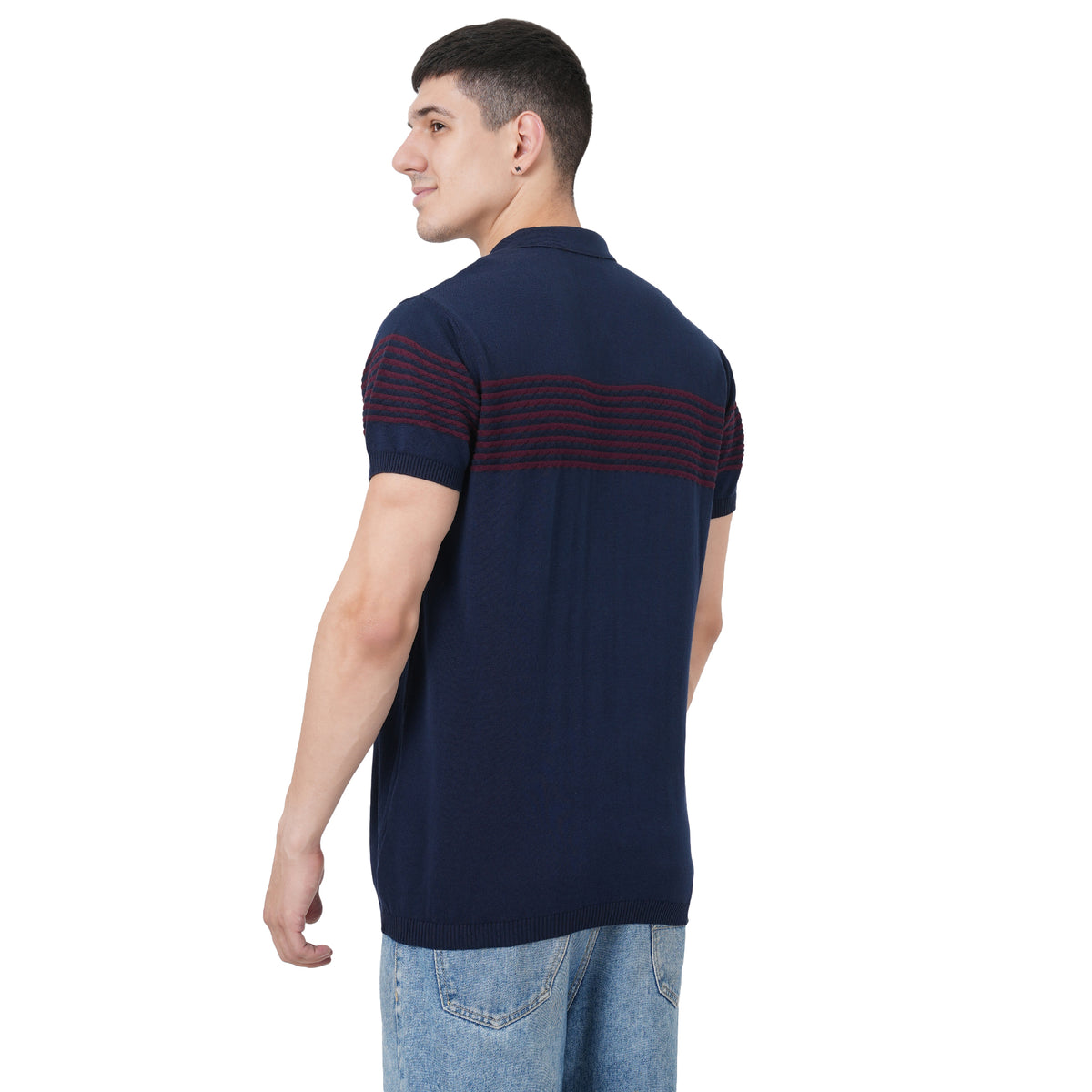 Men Button Polo Neck Pure Cotton