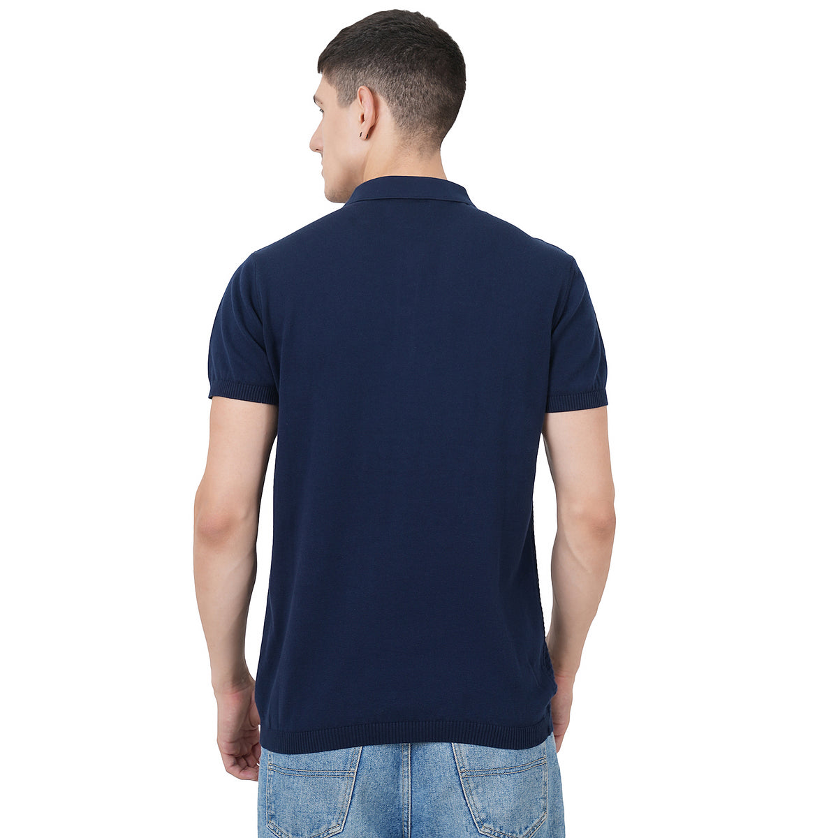 Men Button Polo Neck Pure Cotton