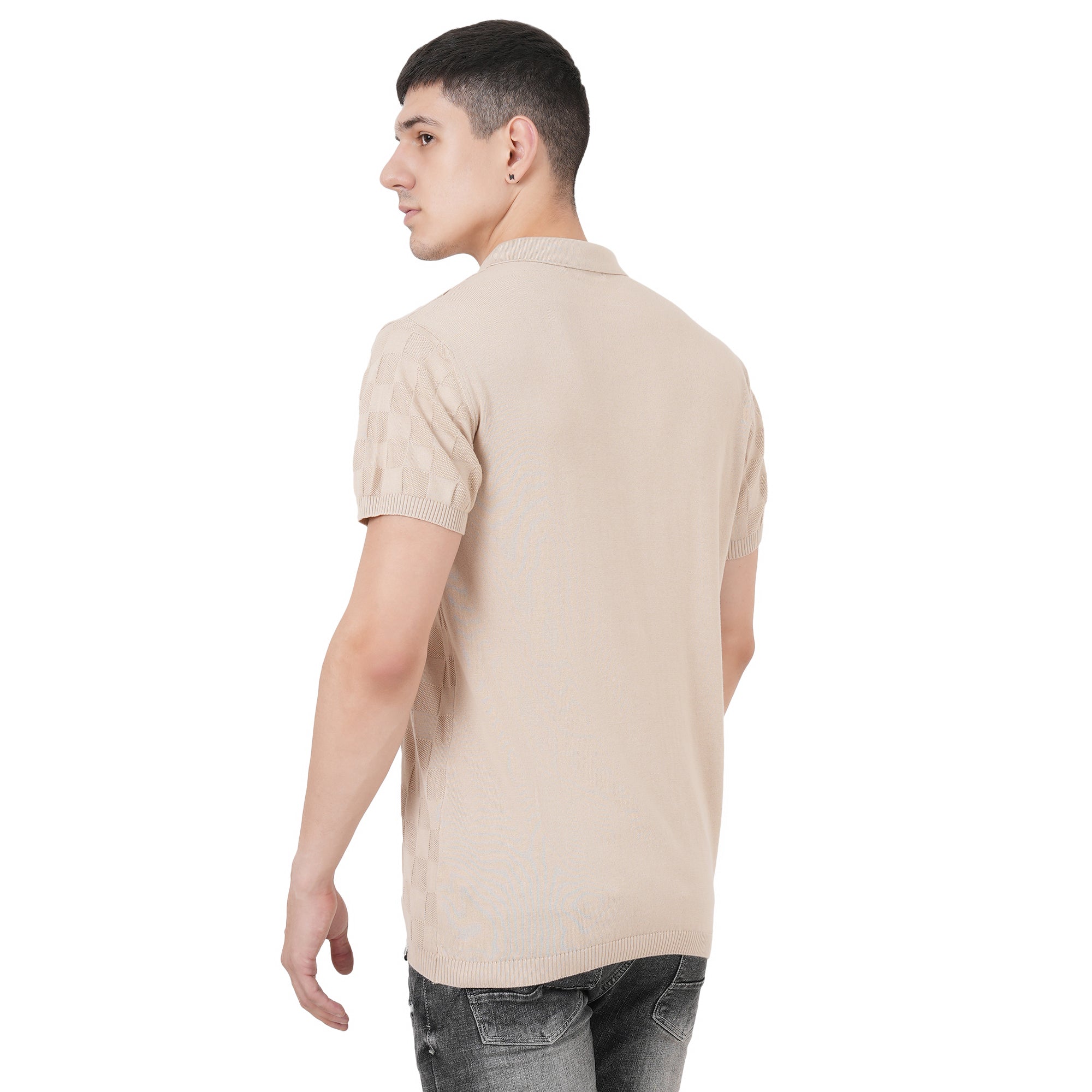 Men Button Polo Neck Pure Cotton