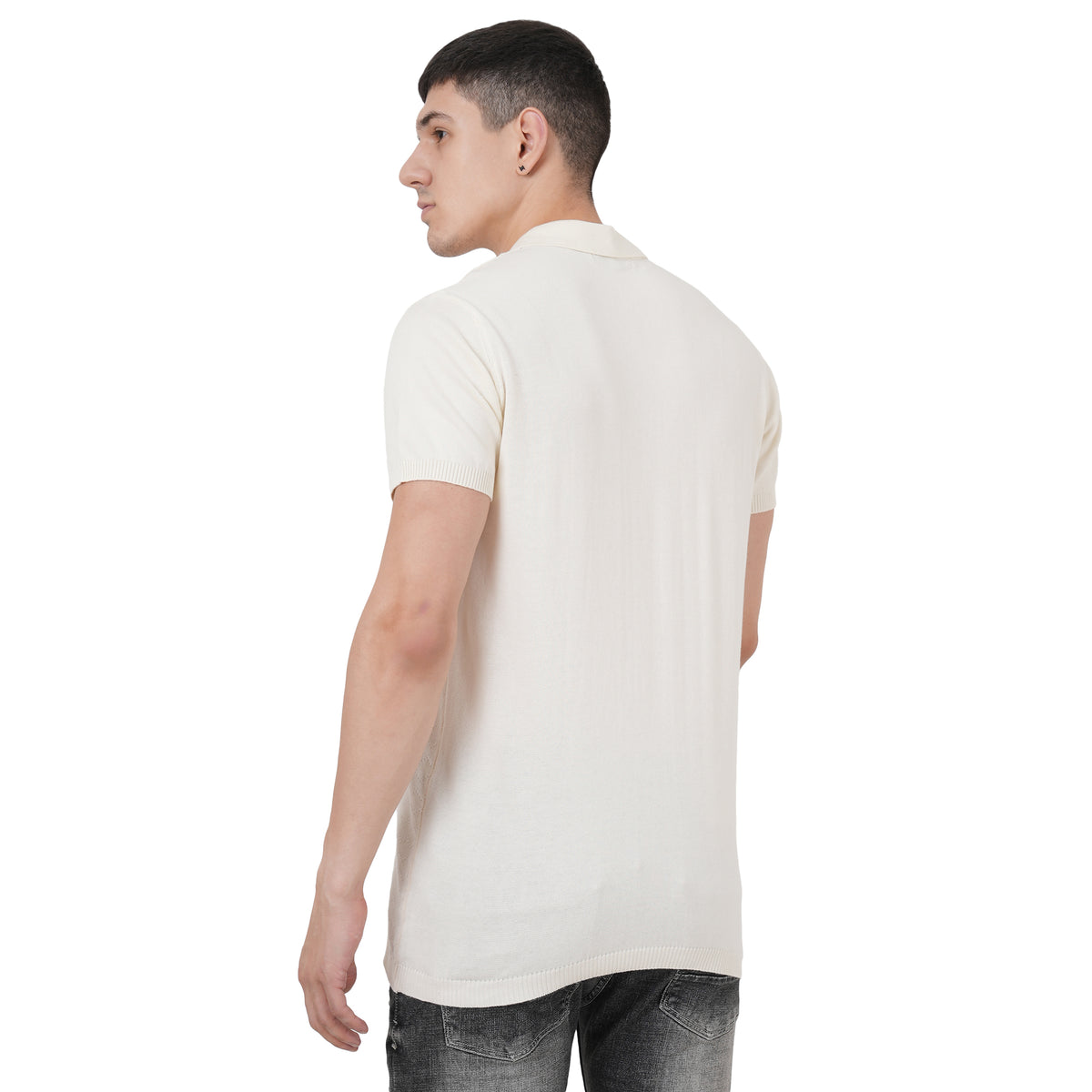 Men Button Polo Neck Pure Cotton