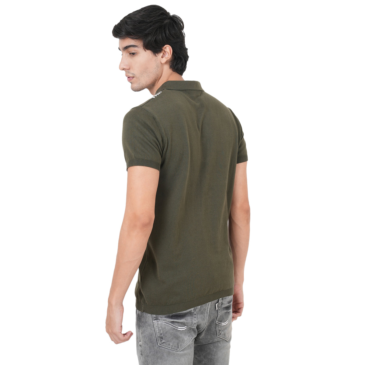 Men Button Polo Neck Pure Cotton