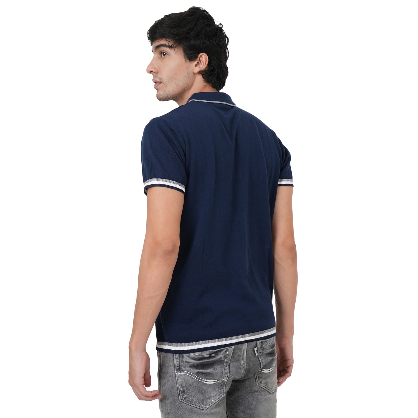 Men Button Polo Neck Pure Cotton