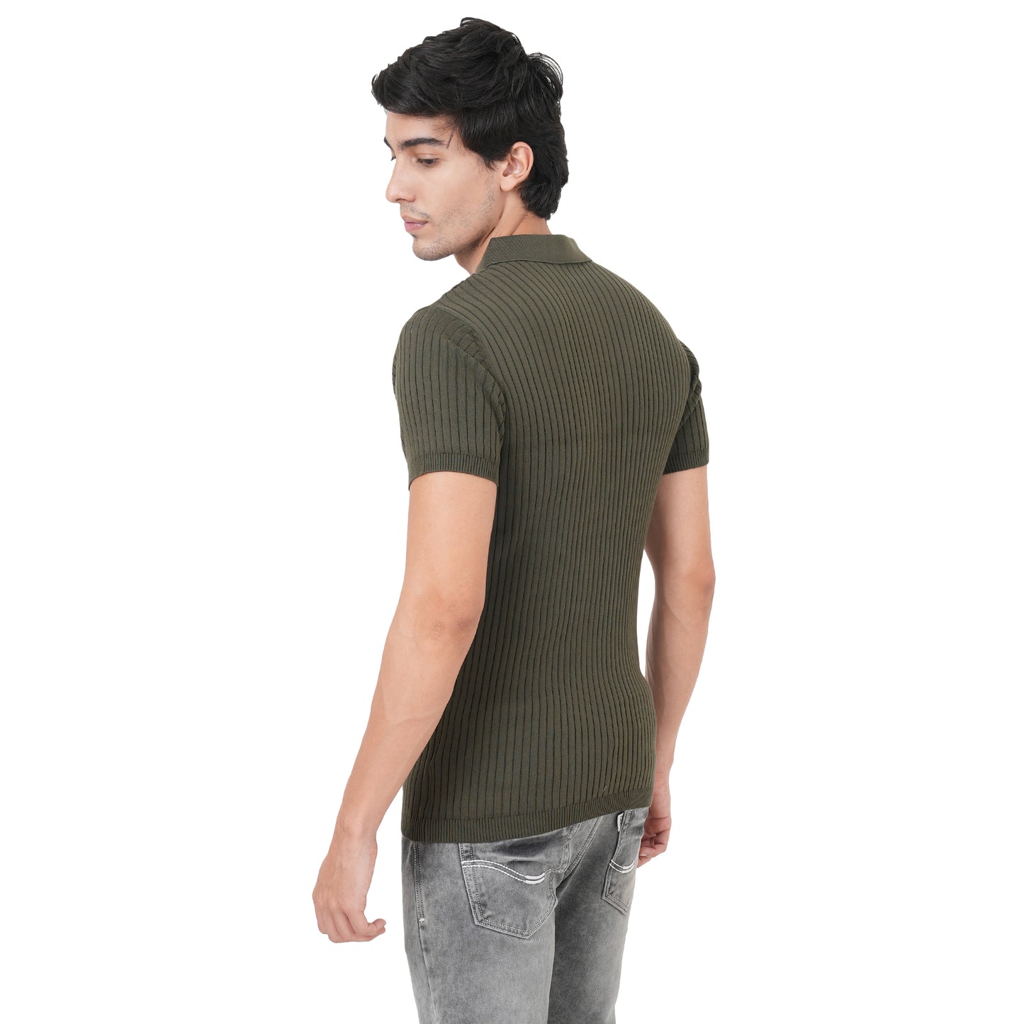 Men Button Polo Neck Pure Cotton