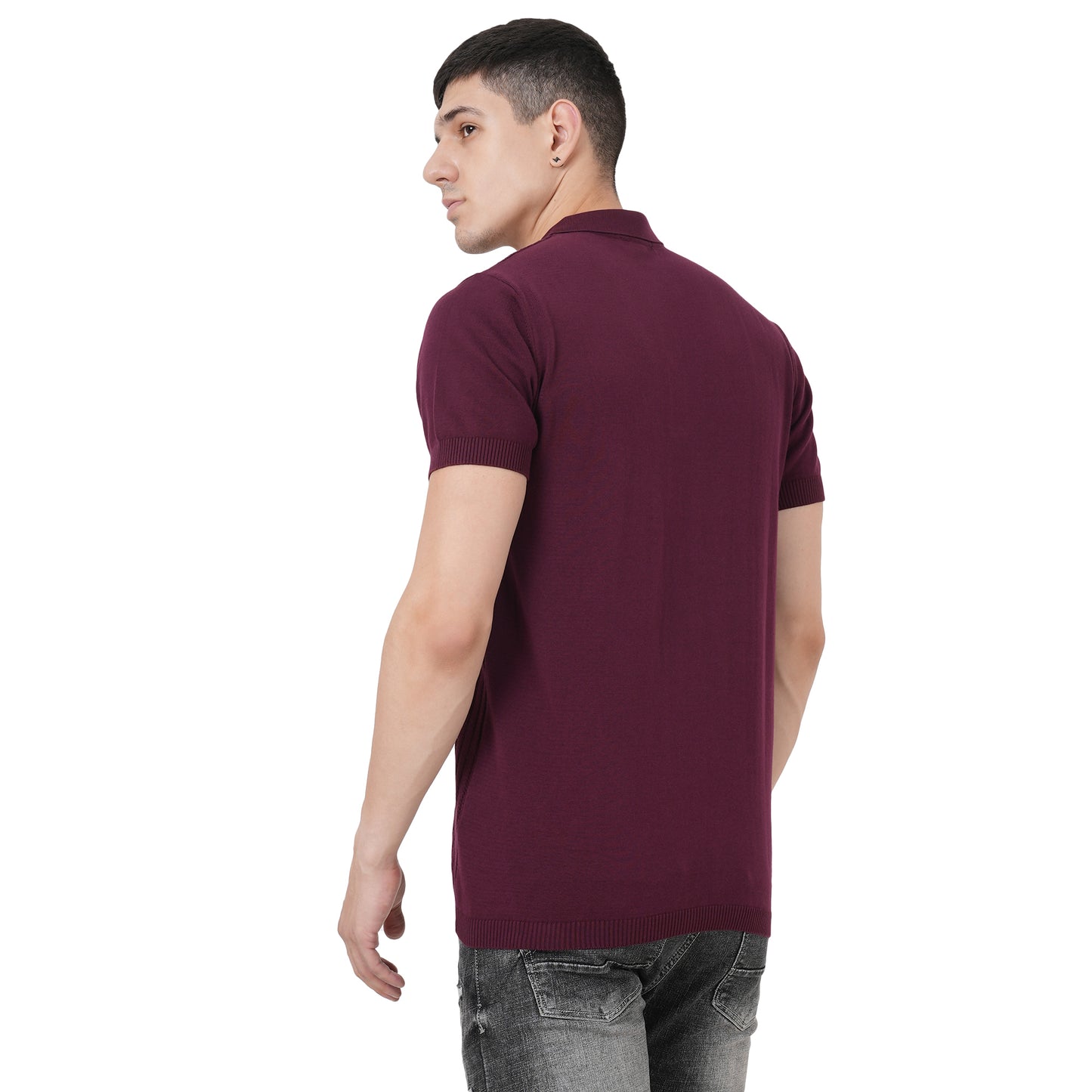Men Button Polo Neck Pure Cotton