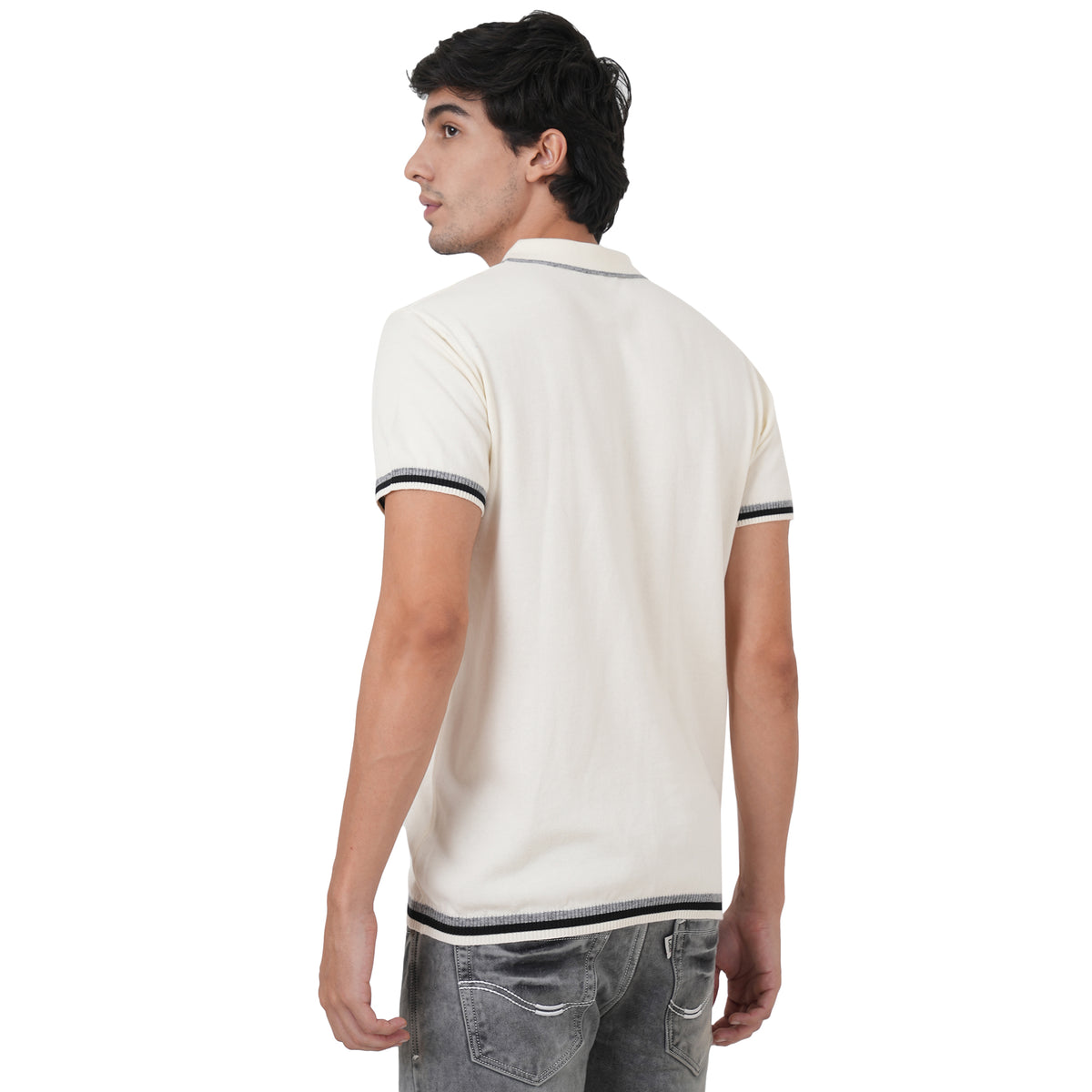 Men Button Polo Neck Pure Cotton