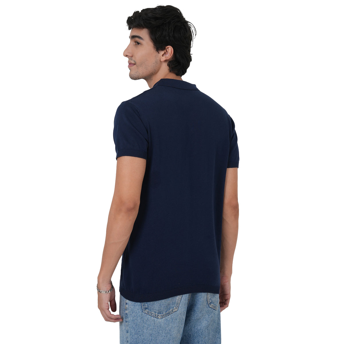 Men Button Polo Neck Pure Cotton