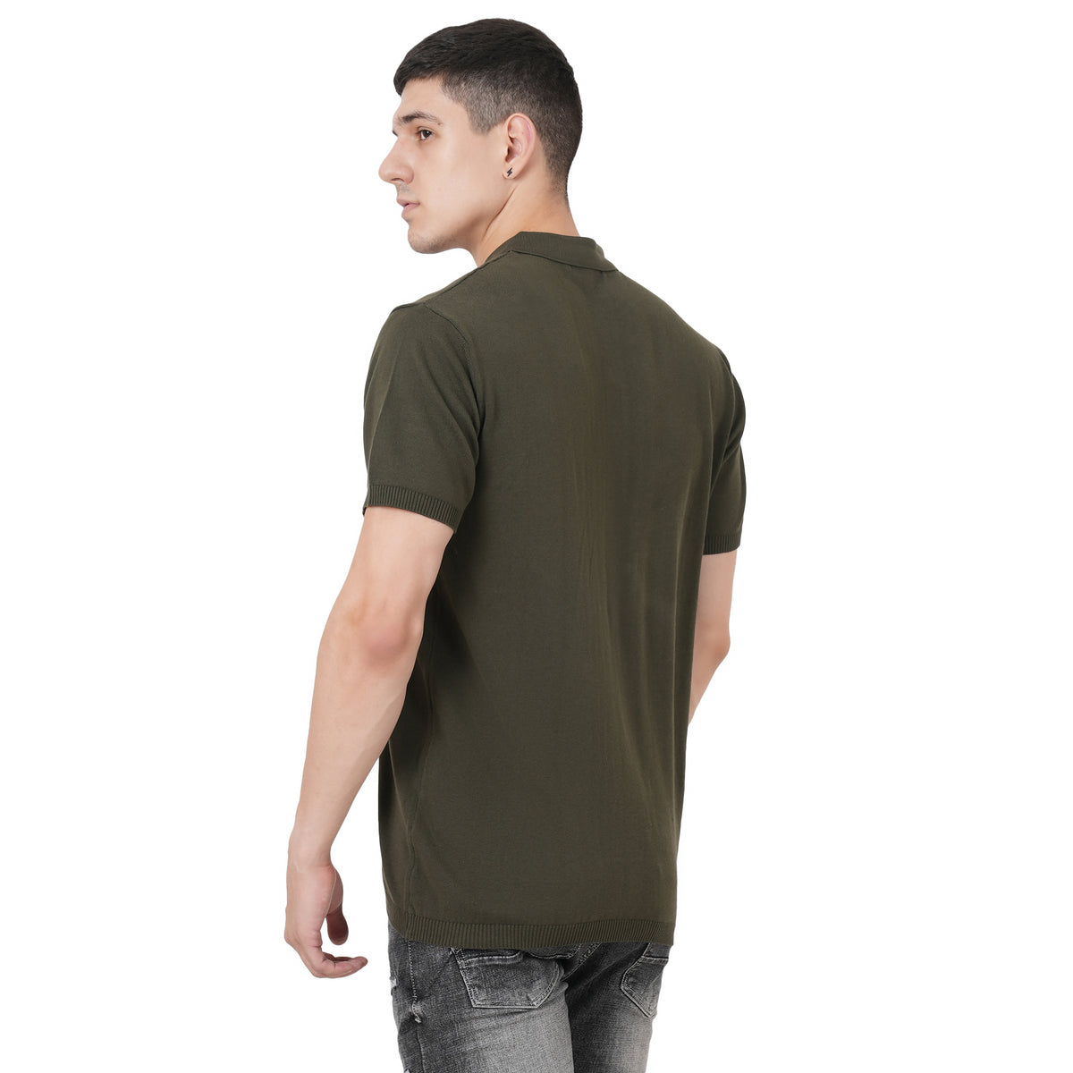 Men Button Polo Neck Pure Cotton