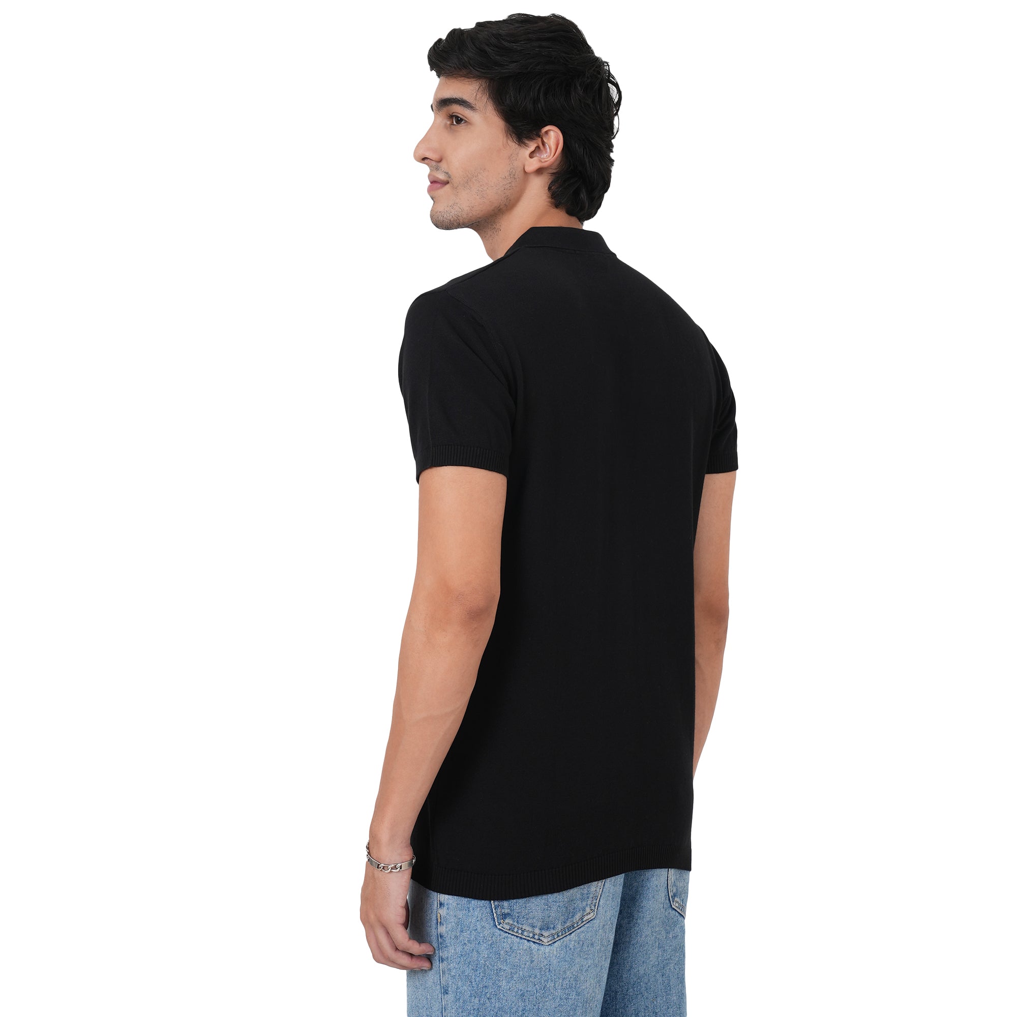 Men Button Polo Neck Pure Cotton