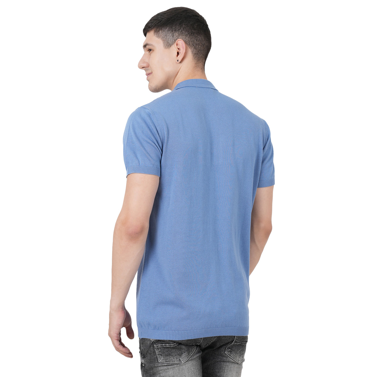 Men Button Polo Neck Pure Cotton