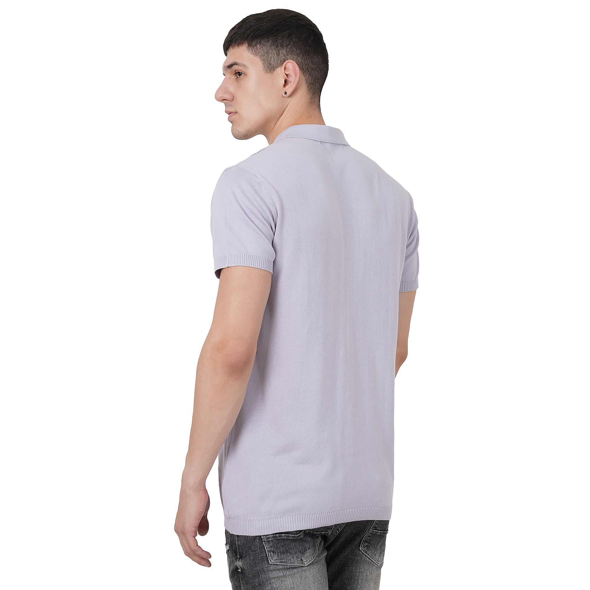 Men Button Polo Neck Pure Cotton