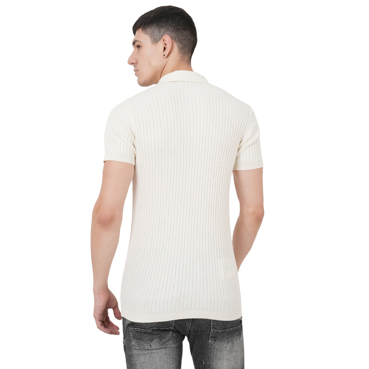Men Button Polo Neck Pure Cotton